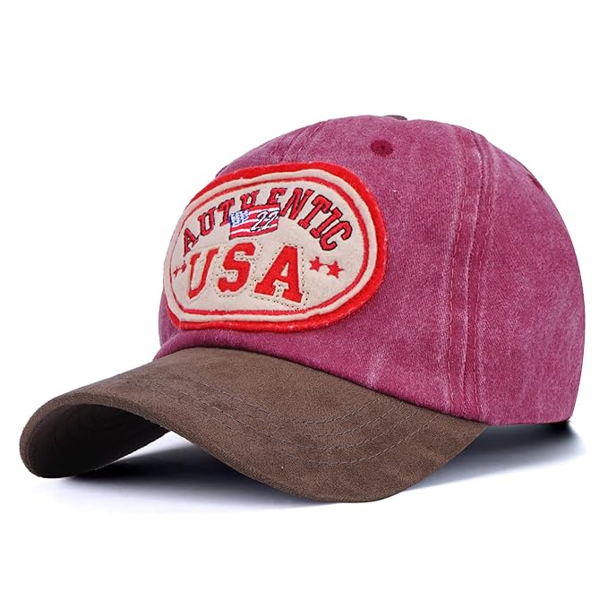Embroidred Baseball Stylish Cap for Men Women - AuthenticUSA Red