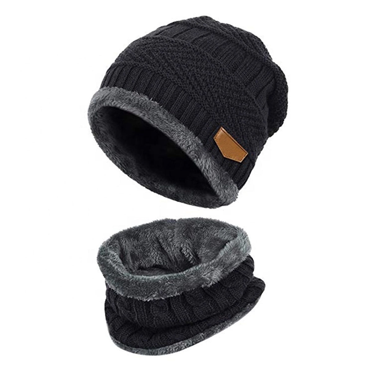 Winter Beanie Cap Hat Scarf Set for Men Women