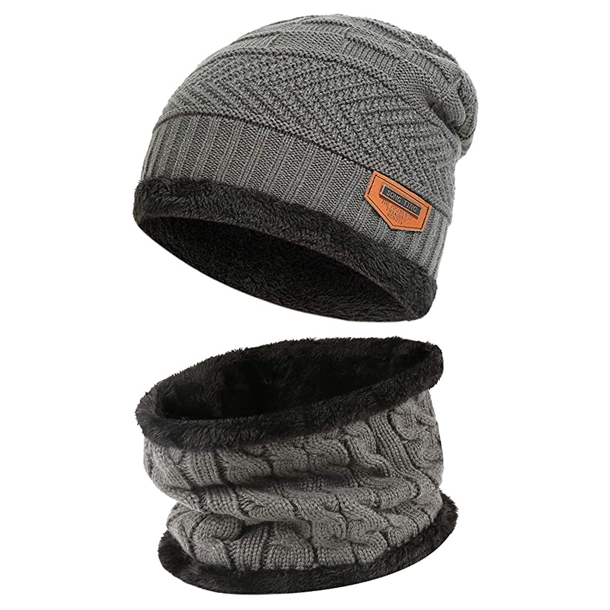 Winter Beanie Cap Hat Scarf Set for Men Women