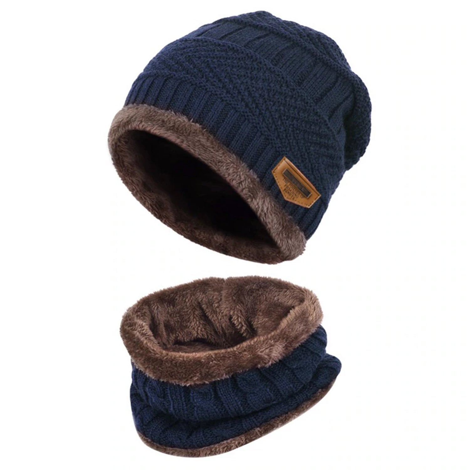 Winter Beanie Cap Hat Scarf Set for Men Women