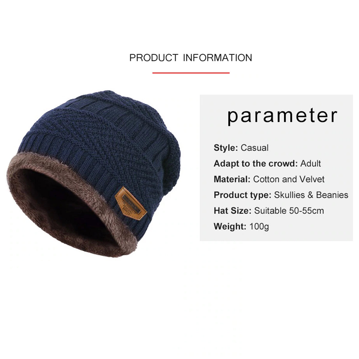 Winter Beanie Cap Hat Scarf Set for Men Women