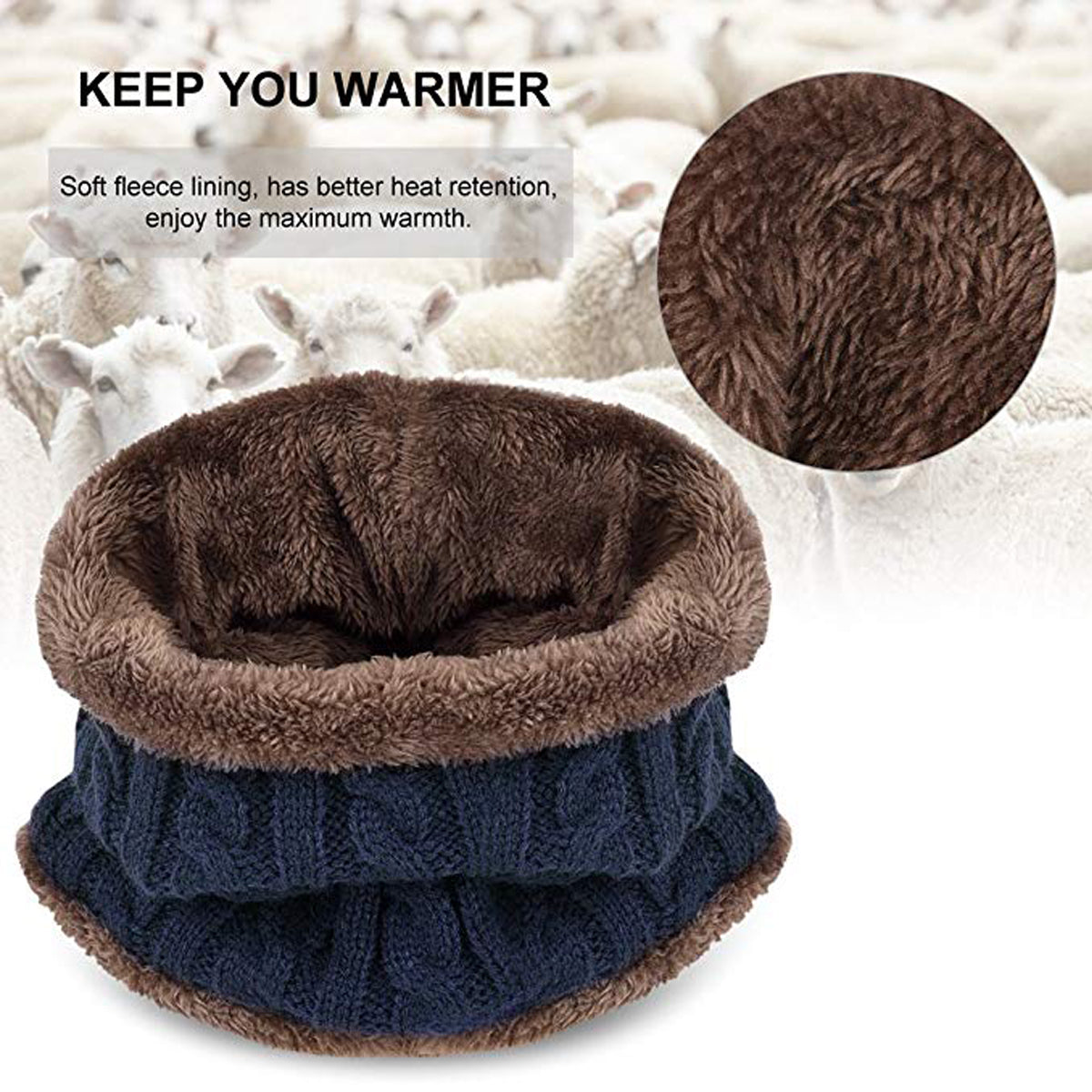 Winter Beanie Cap Hat Scarf Set for Men Women