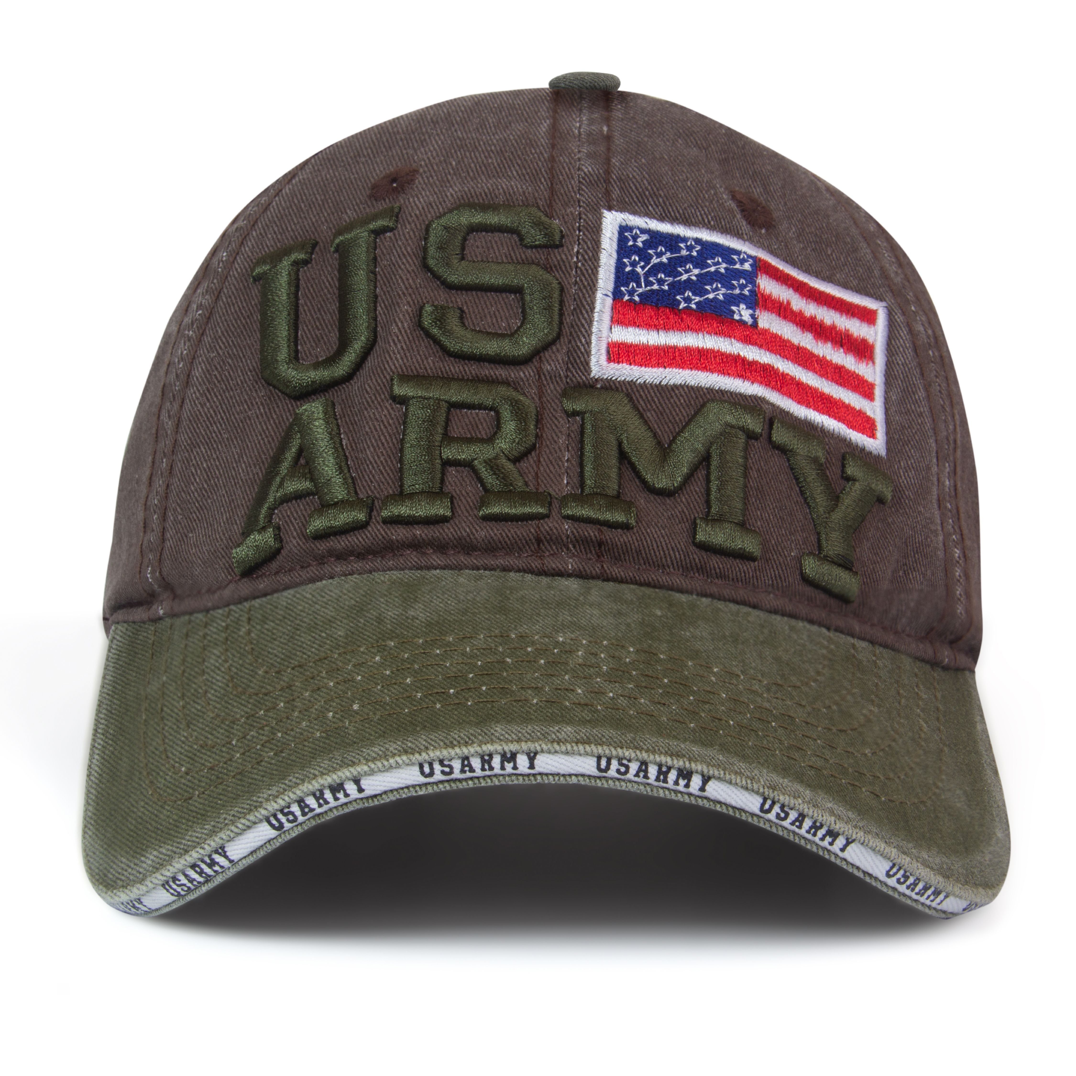 Embroidred Baseball Stylish Cap for Men Women - US Army - Dusky Brown