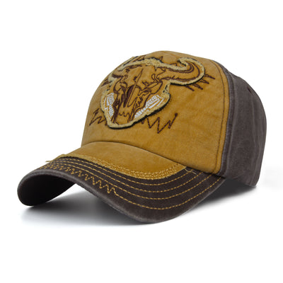 Cotton Bull Style Snapback Baseball Cap for Men Women - Yellow