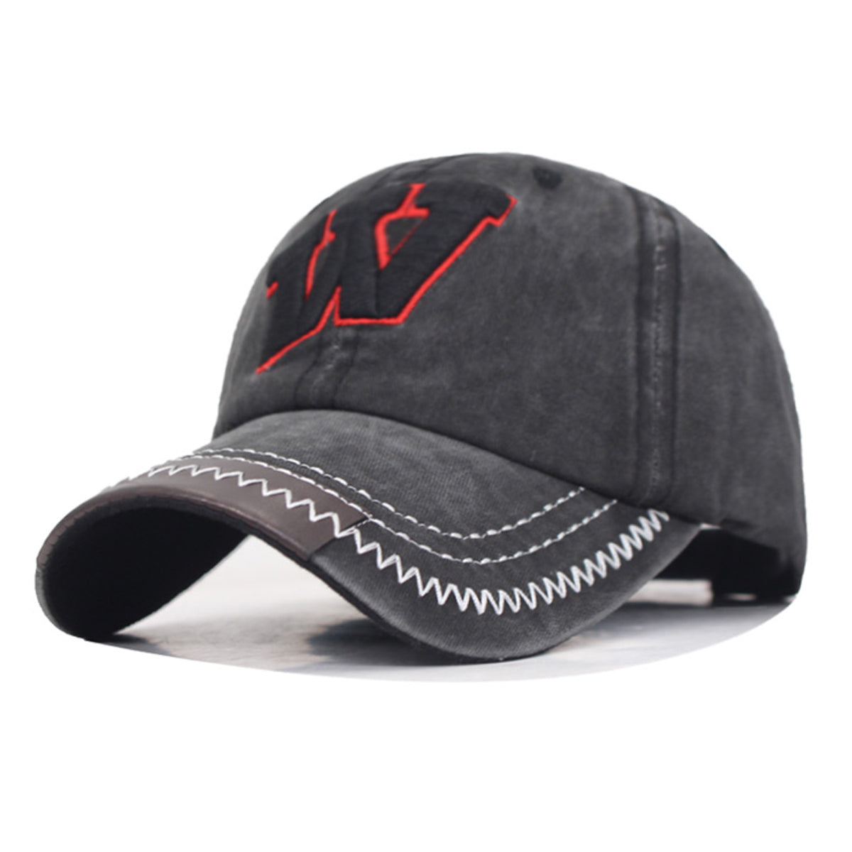 Baseball Stylish Cap - Embroidred W - Smoky Black