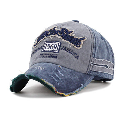 Stylish Cotton Vintage 1969 Embroidered  Cap for Men Women - Dark Blue