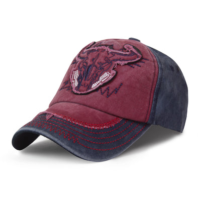 Cotton Bull Style Snapback Baseball Cap for Men Women - Red