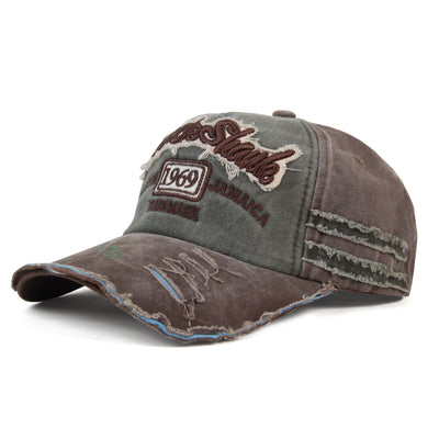 Stylish Cotton Vintage 1969 Embroidered  Cap for Men Women - Light Brown