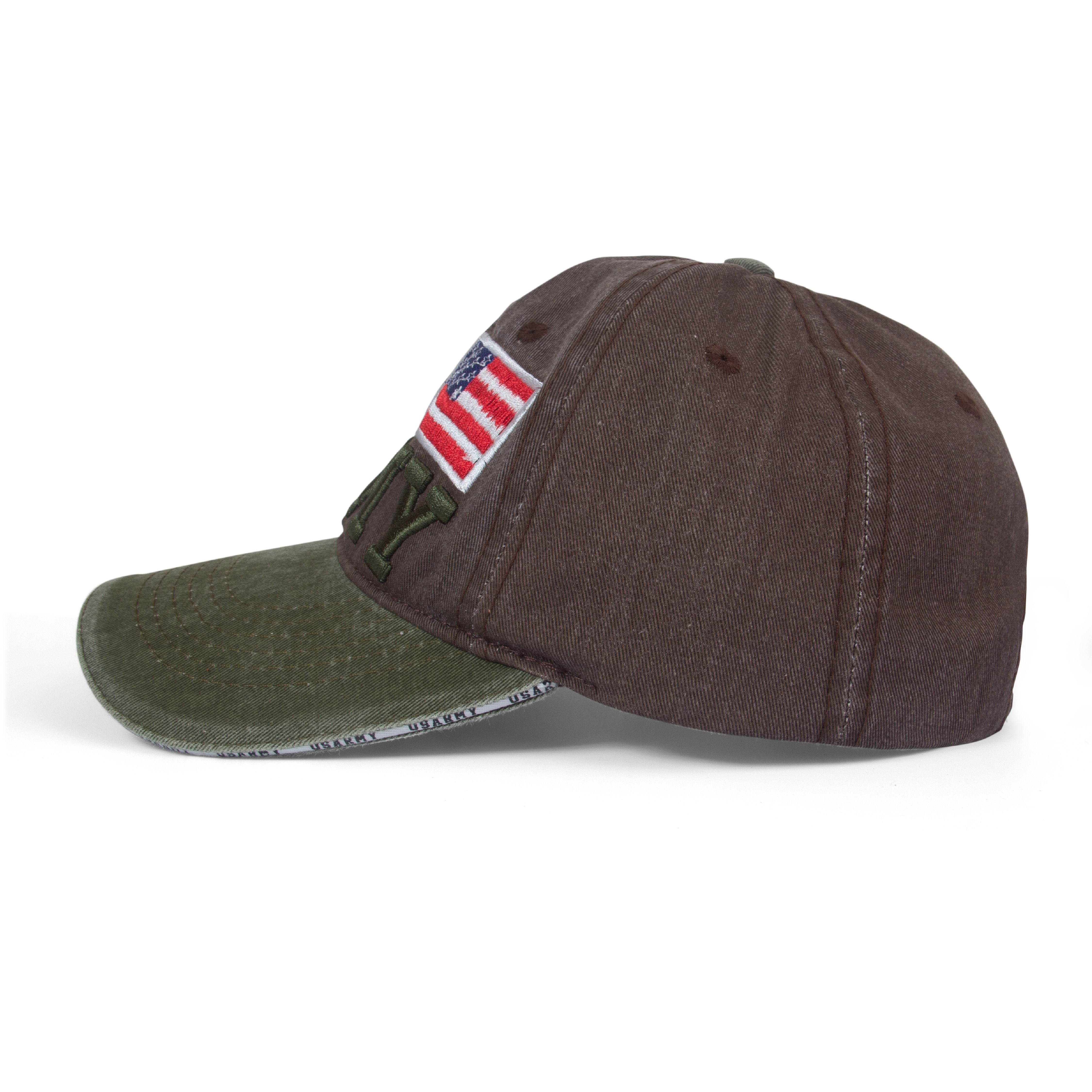 Embroidred Baseball Stylish Cap for Men Women - US Army - Dusky Brown