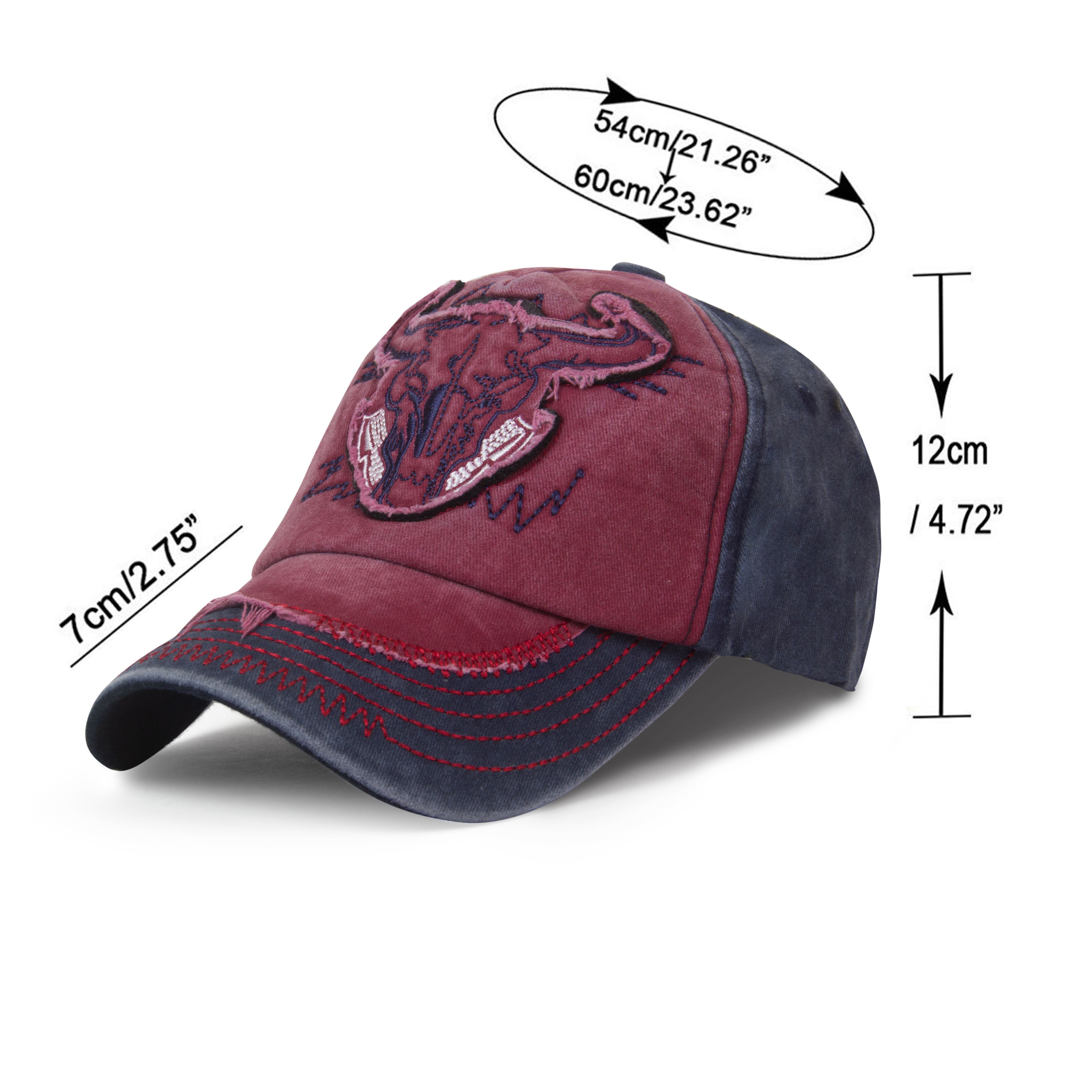 Cotton Bull Style Snapback Baseball Cap for Men Women - Red