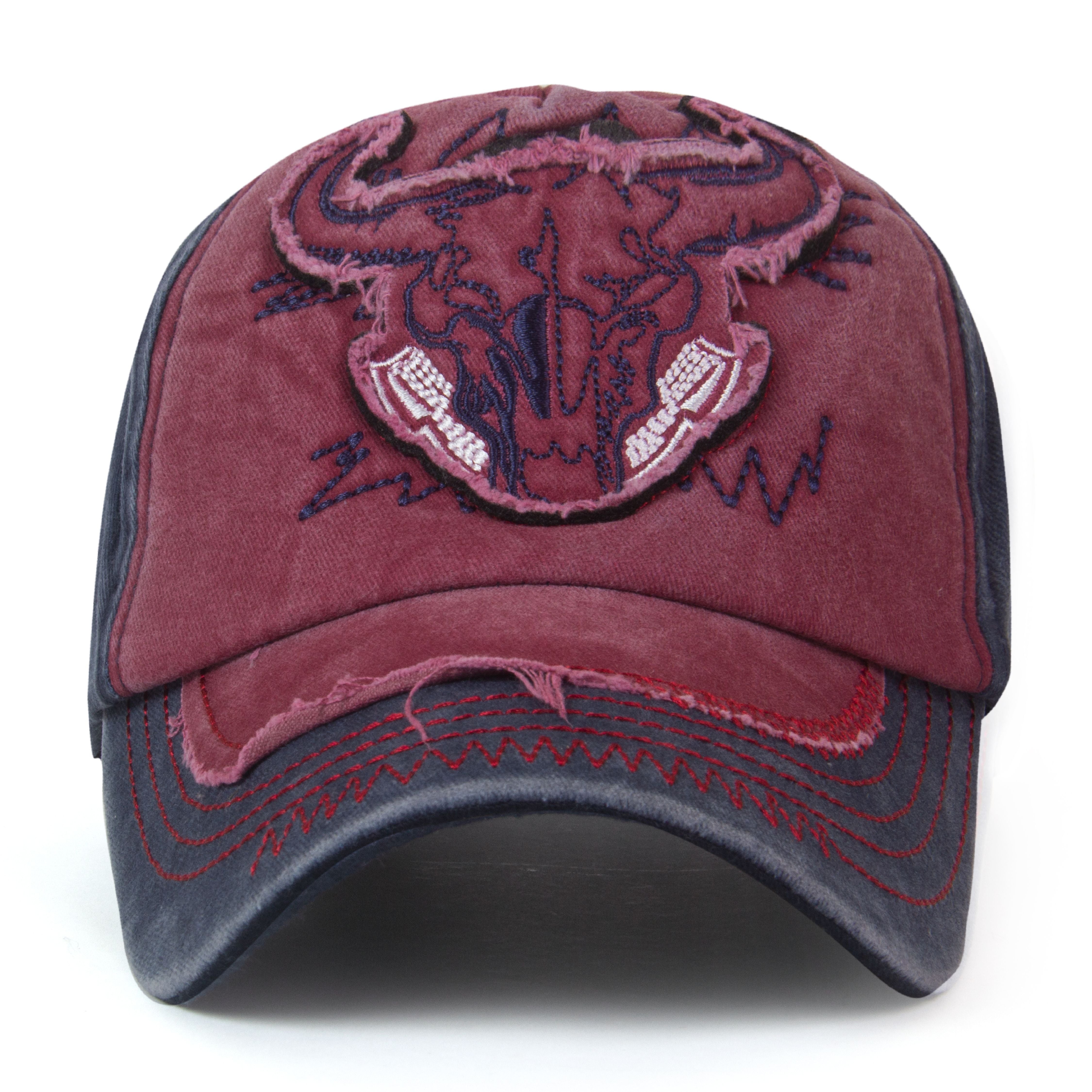 Cotton Bull Style Snapback Baseball Cap for Men Women - Red