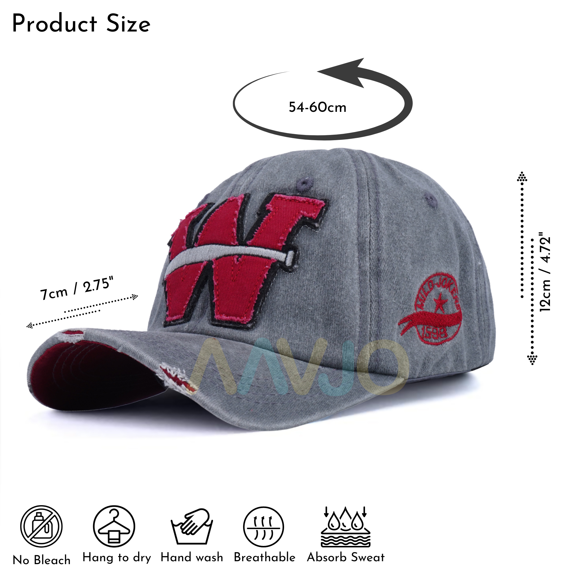 W - Baseball Stylish Cap - BaseBall Grey