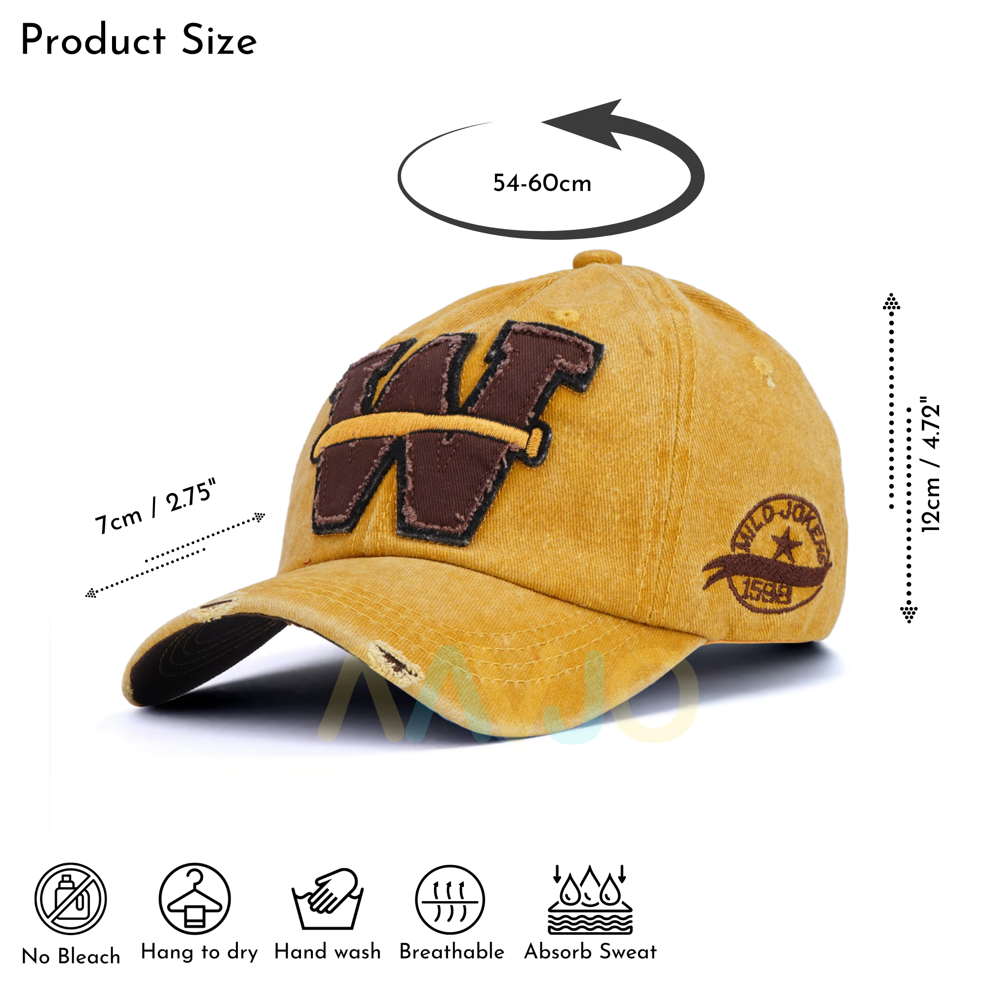 W - Baseball Stylish Cap - BaseBall Yellow