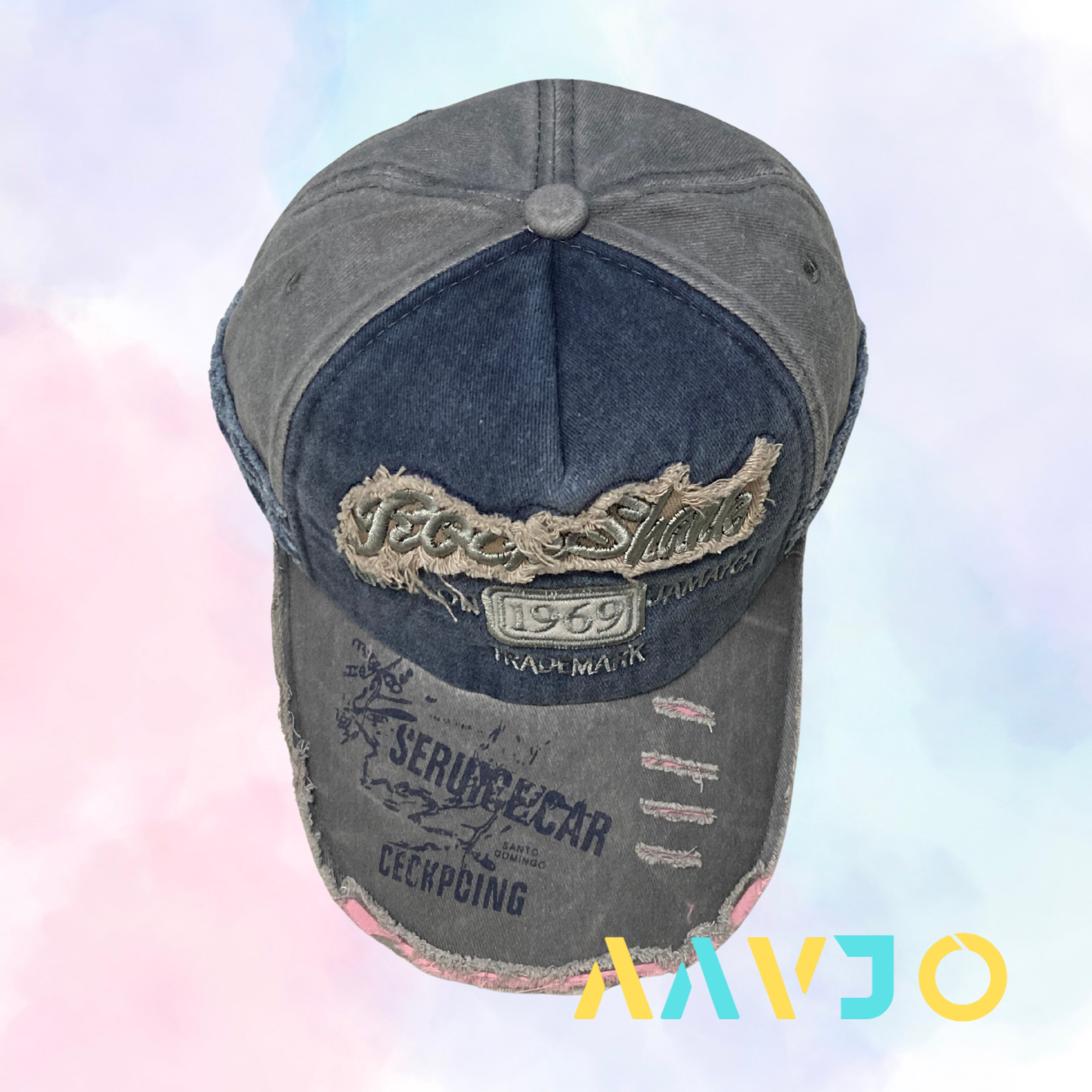 Stylish Cotton Vintage 1969 Embroidered  Cap for Men Women - Grey