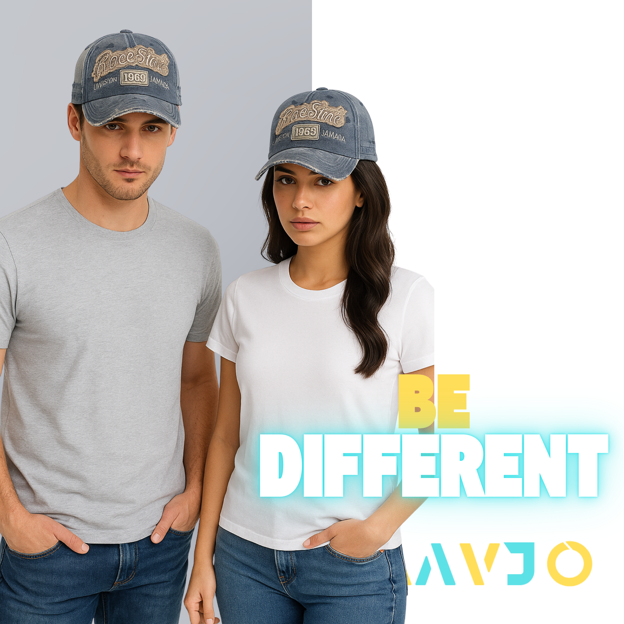 Stylish Cotton Vintage 1969 Embroidered  Cap for Men Women - Grey