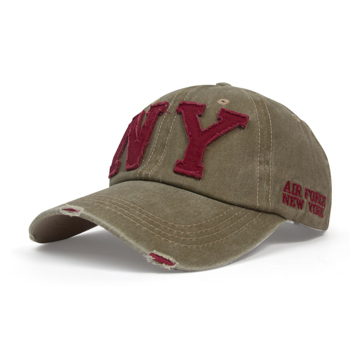 Cotton NY Style Snapback Baseball Cap Topi for Men Women - Beige