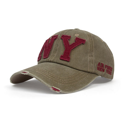 Cotton NY Style Snapback Baseball Cap Topi for Men Women - Beige