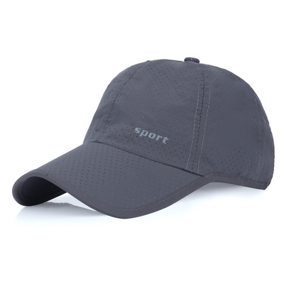 Quick Dry Baseball Cap Hat Topi for Men Women - Sport Grey