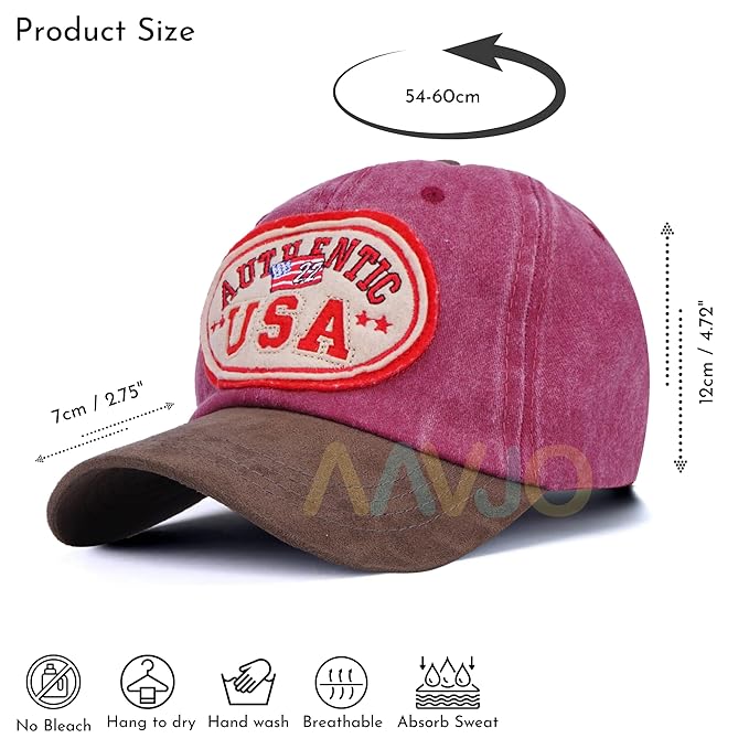 Embroidred Baseball Stylish Cap for Men Women - AuthenticUSA Red