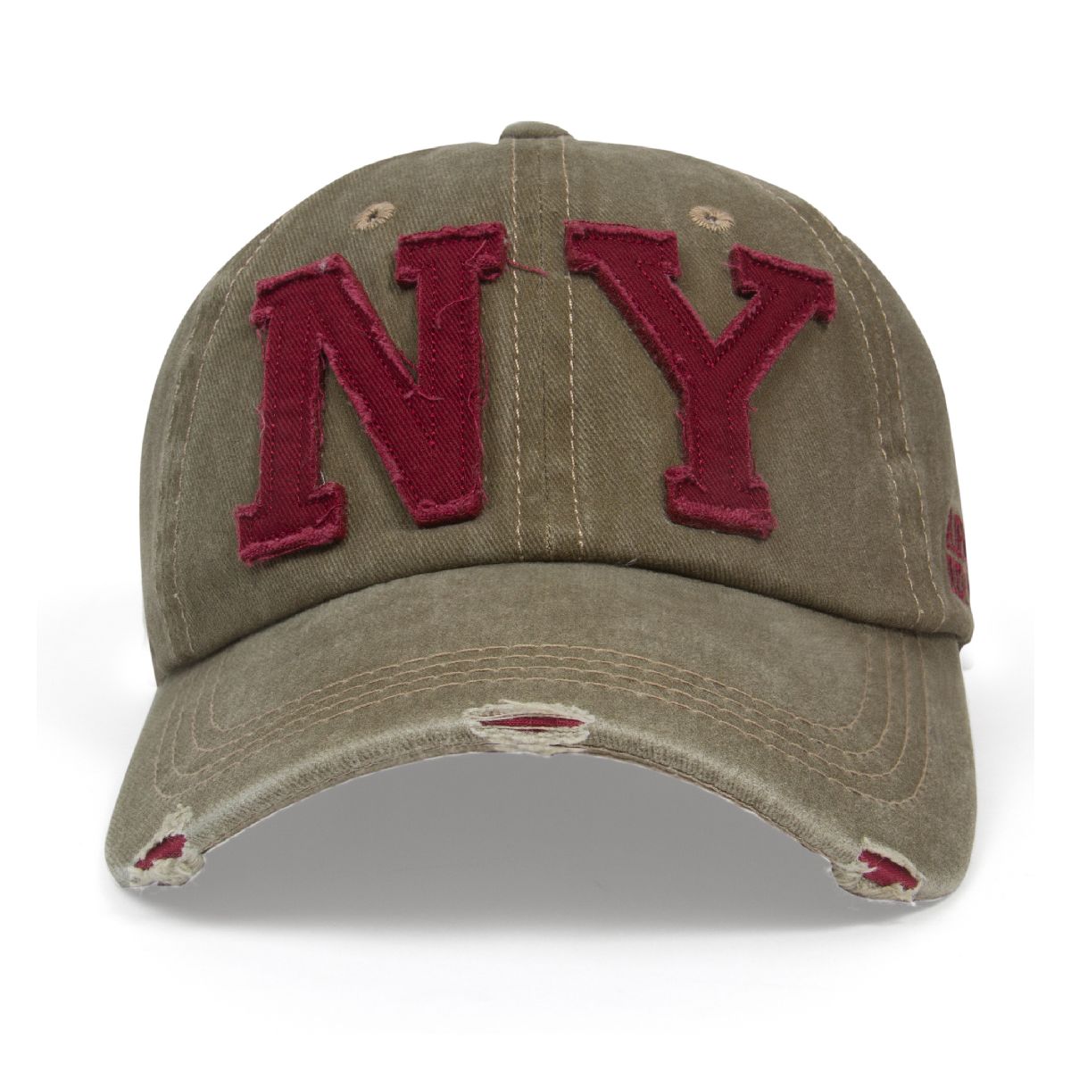 Cotton NY Style Snapback Baseball Cap Topi for Men Women - Beige