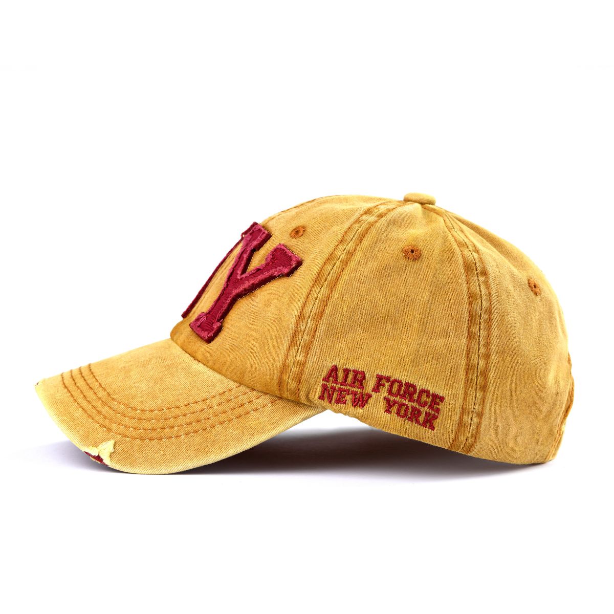 Cotton NY Style Snapback Baseball Cap Topi for Men Women - Yellow
