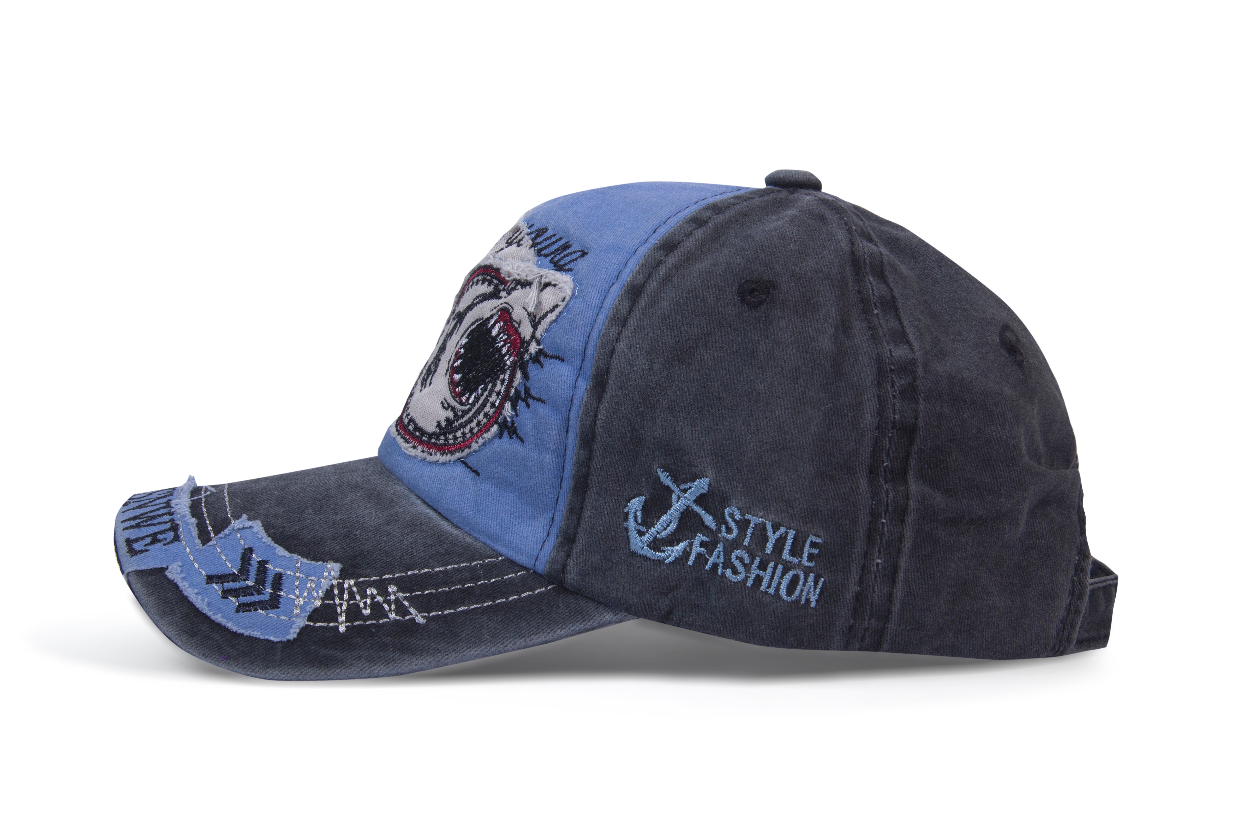 Cotton Sharks Style Snapback Baseball Cap Topi for Men Women - Sky Blue