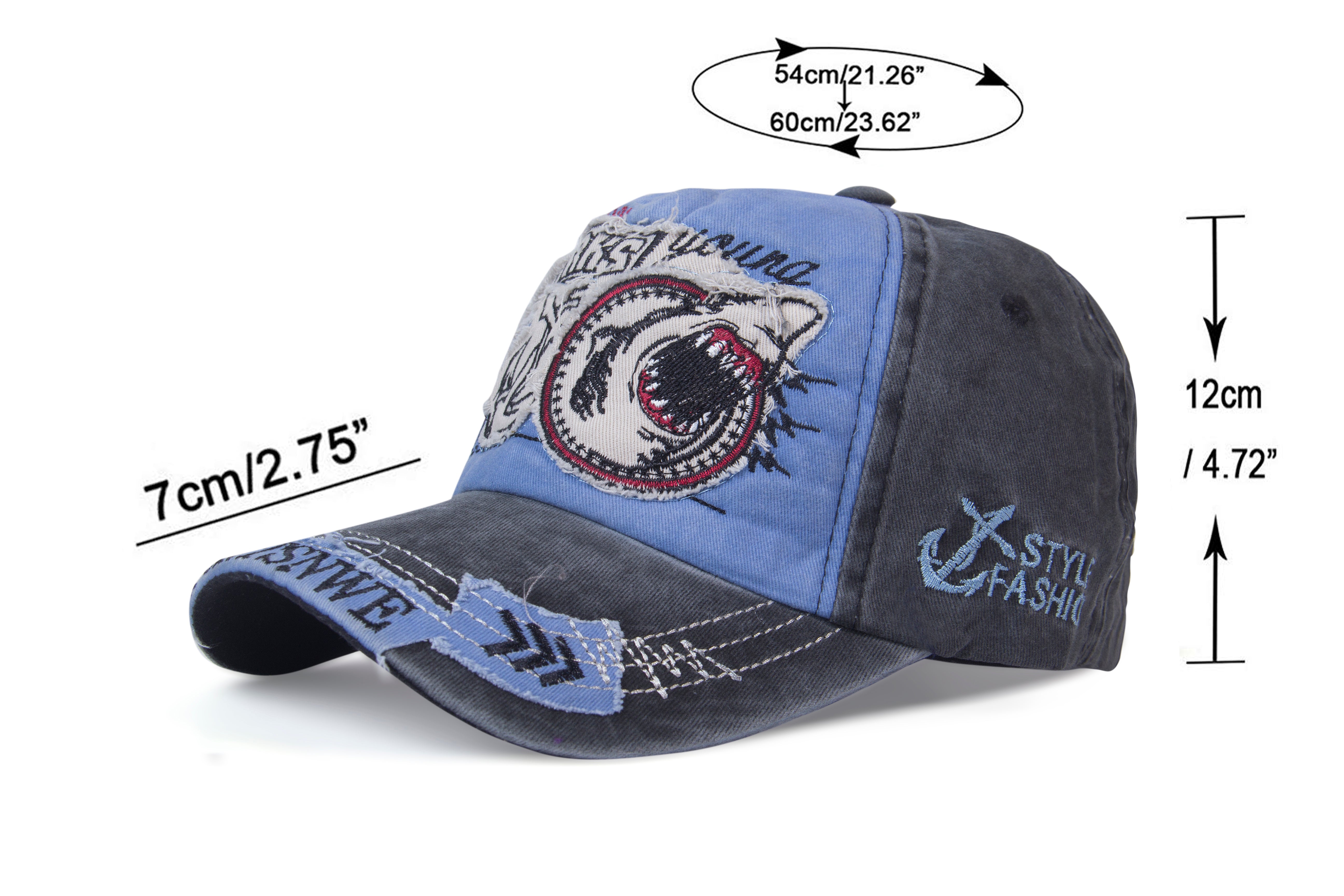 Cotton Sharks Style Snapback Baseball Cap Topi for Men Women - Sky Blue