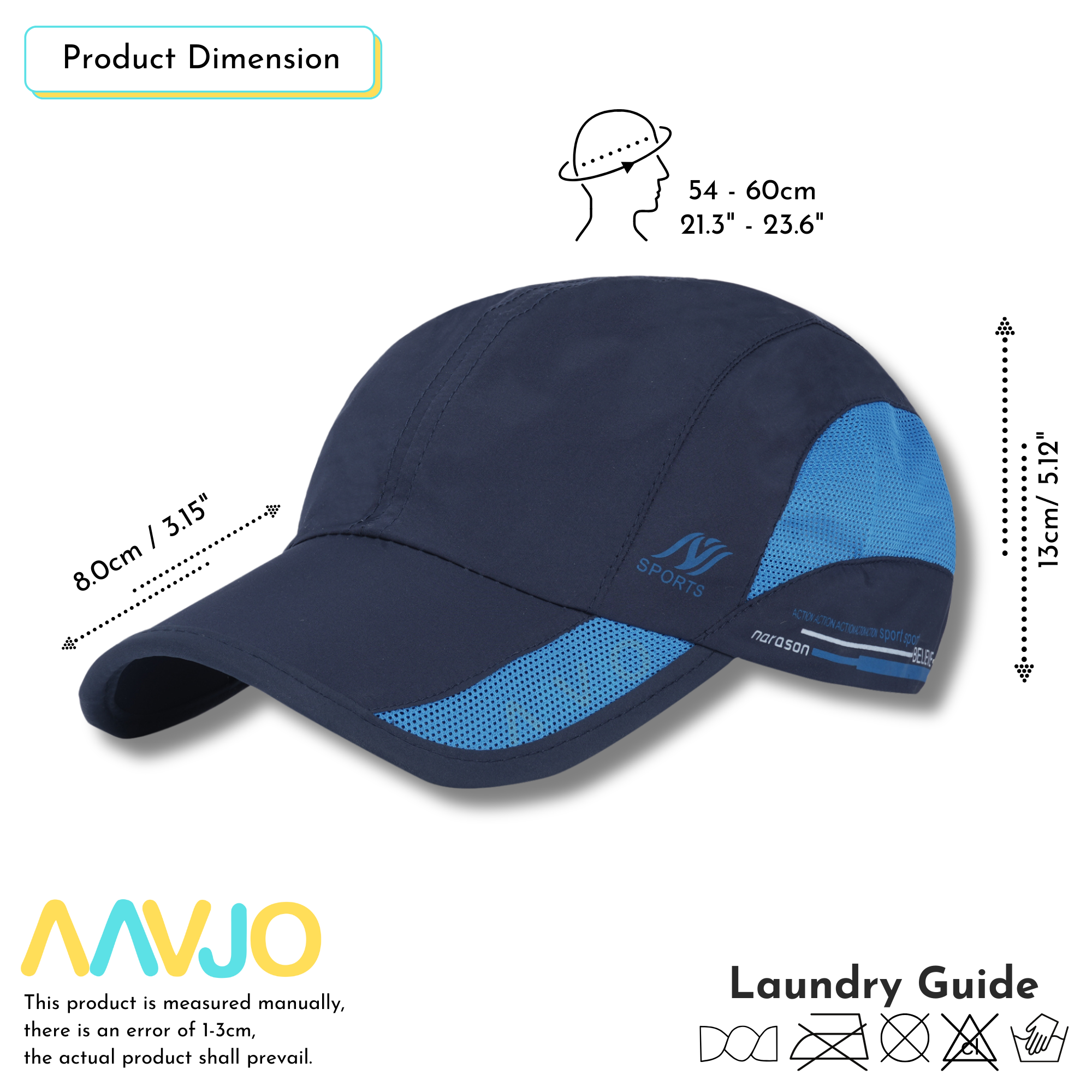 Quick Dry Baseball Cap Hat Topi for Men Women - Blue