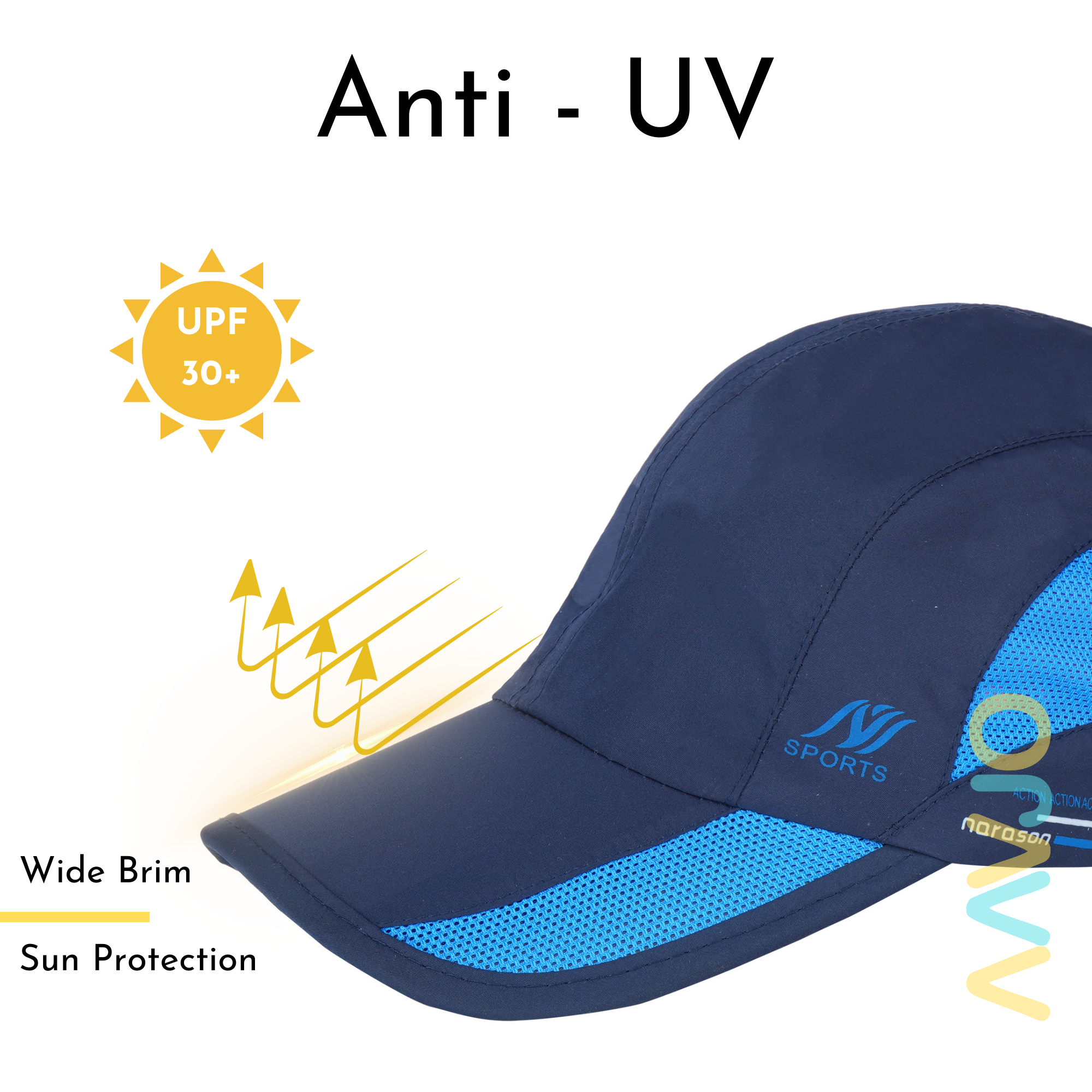 Quick Dry Baseball Cap Hat Topi for Men Women - Blue