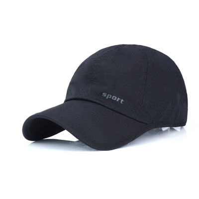 Quick Dry Baseball Cap Hat Topi for Men Women - Sport Black