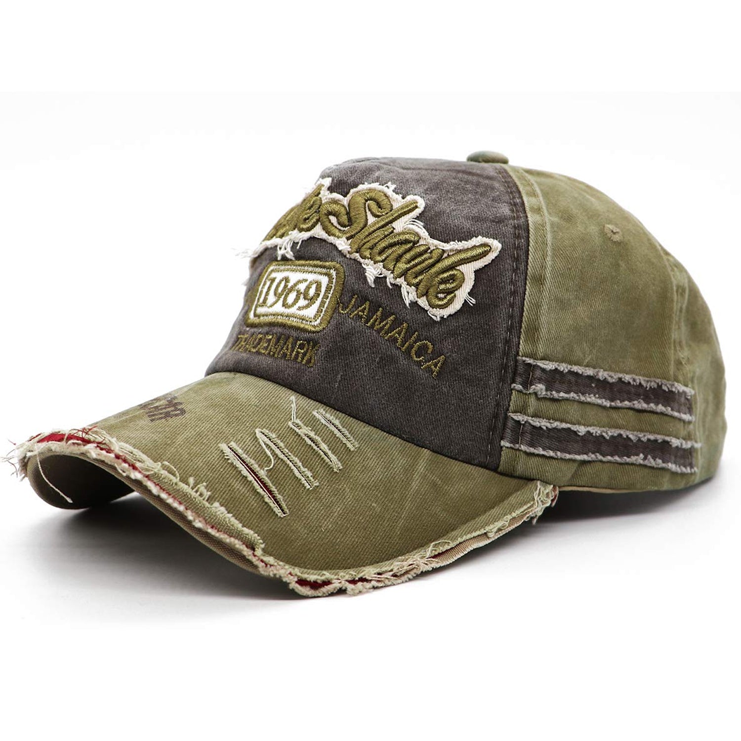 Stylish Cotton Vintage 1969 Embroidered  Cap for Men Women - Light Green