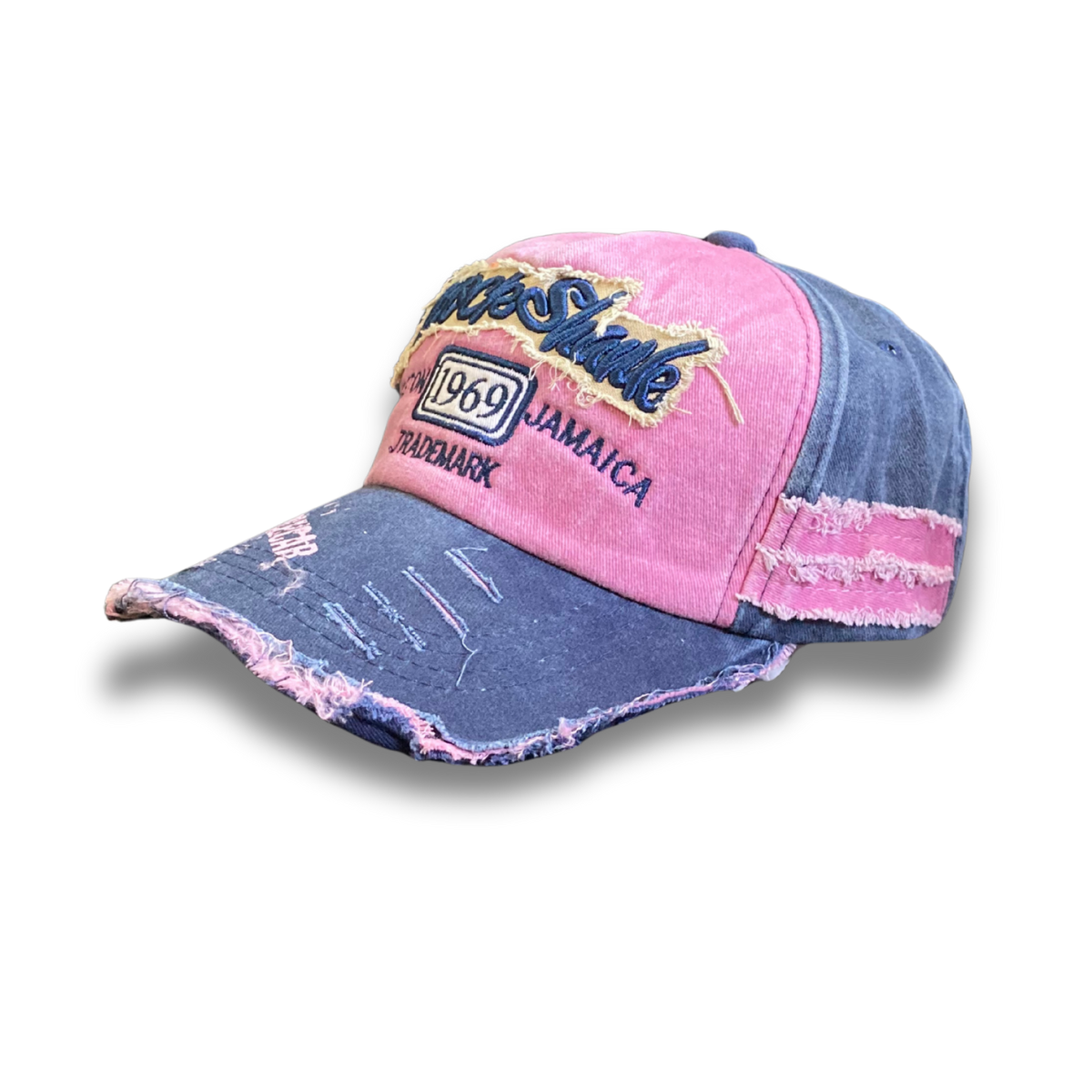 Stylish Cotton Vintage 1969 Embroidered  Cap for Men Women - Pink