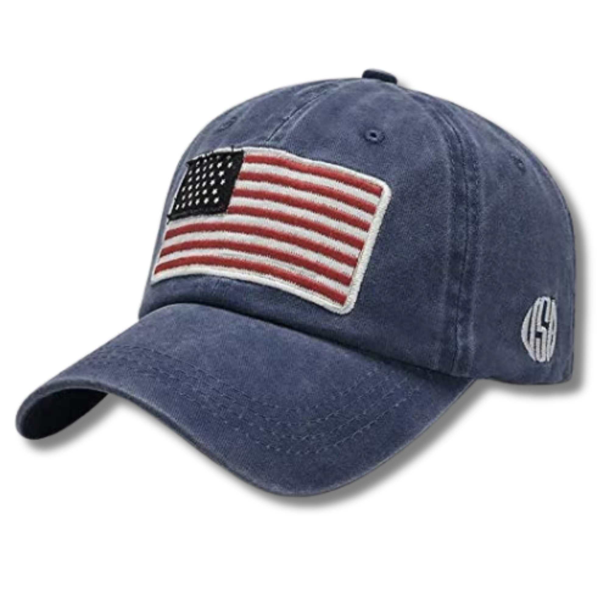 Embroidred Baseball Stylish Cap for Men Women - Big Flag - Blue