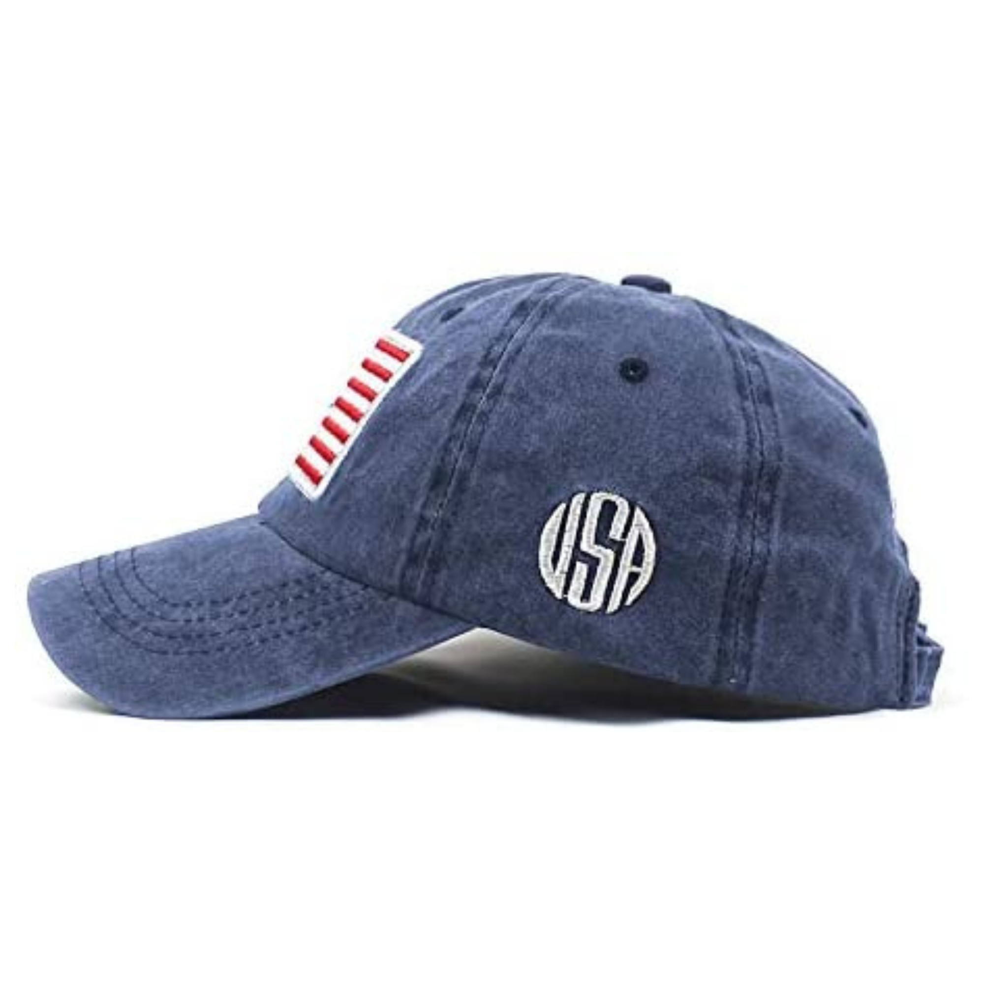 Embroidred Baseball Stylish Cap for Men Women - Big Flag - Blue