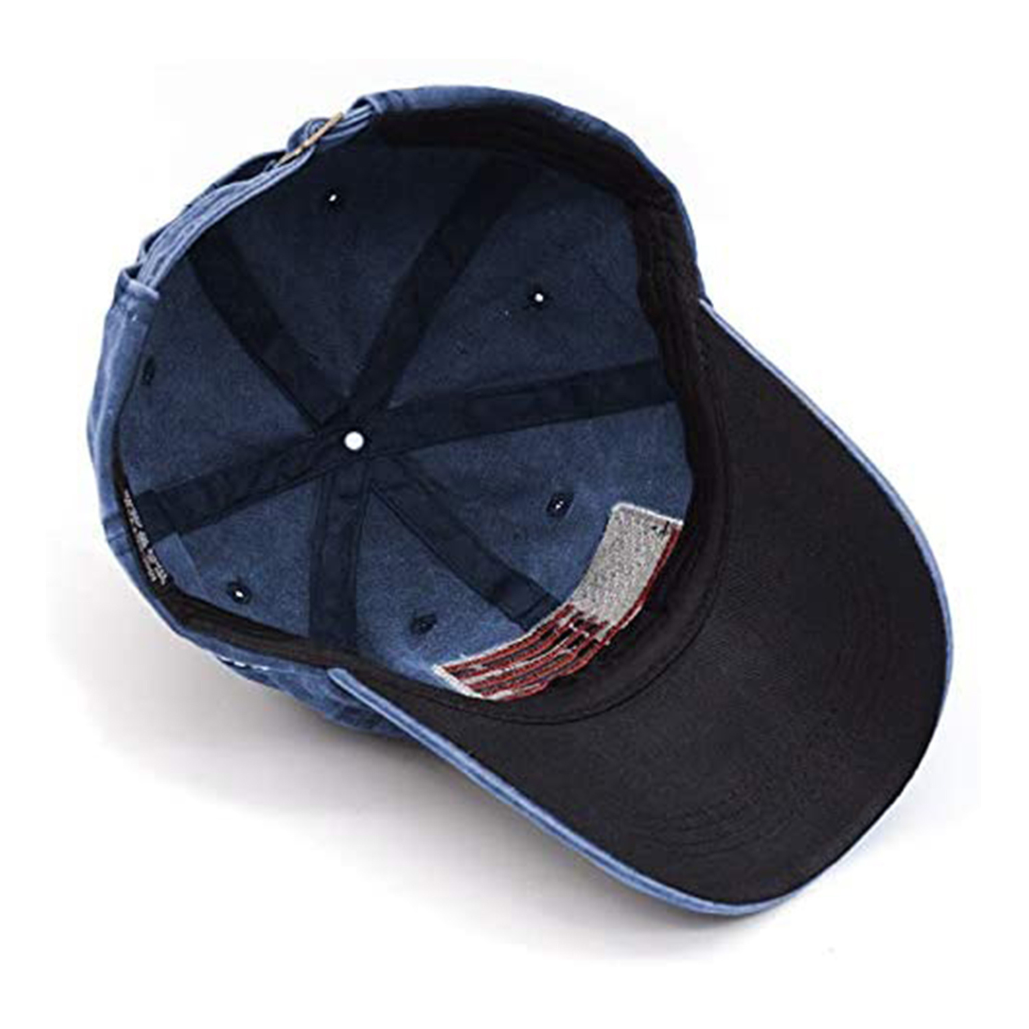 Embroidred Baseball Stylish Cap for Men Women - Big Flag - Blue