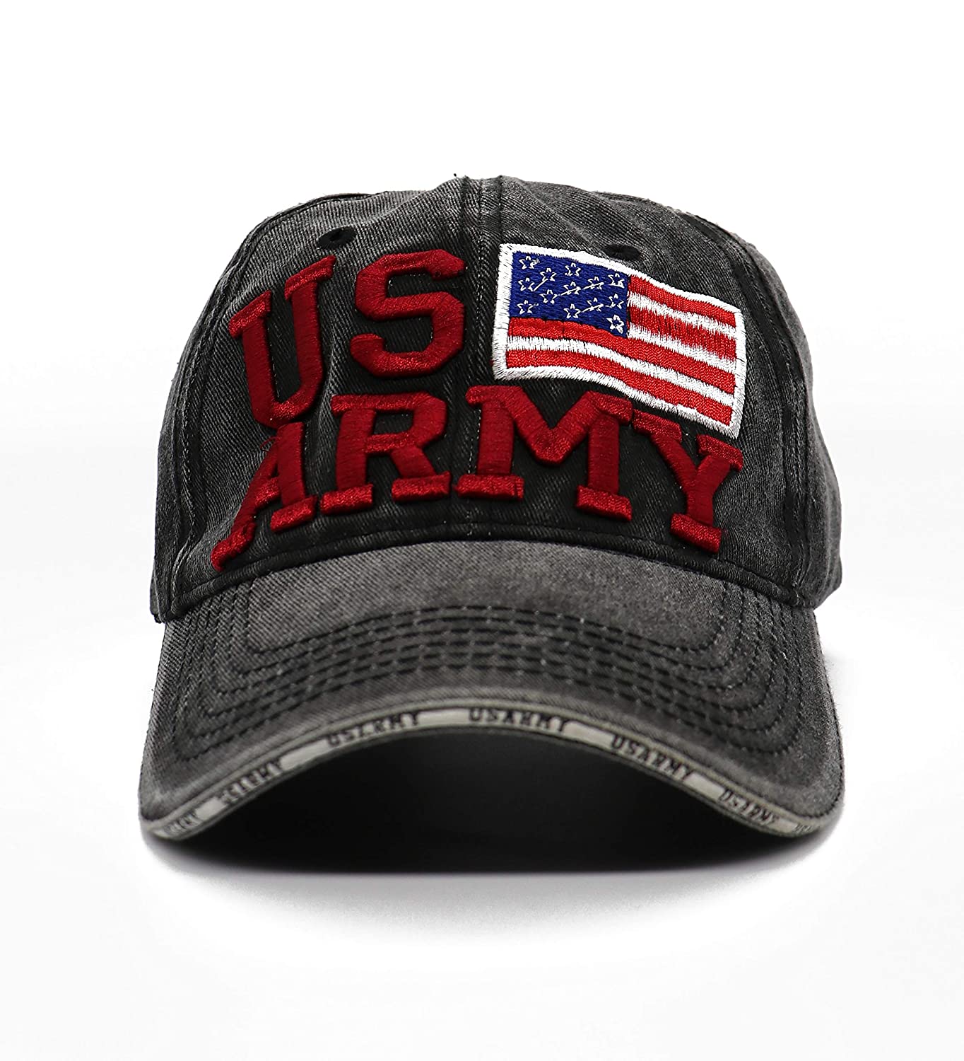 Embroidred Baseball Stylish Cap for Men Women - US Army - Smoky Black