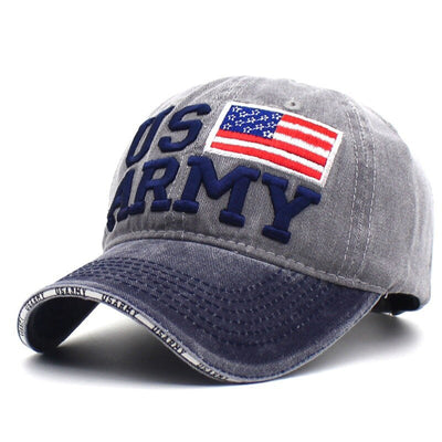 Embroidred Baseball Stylish Cap for Men Women - US Army - Grey