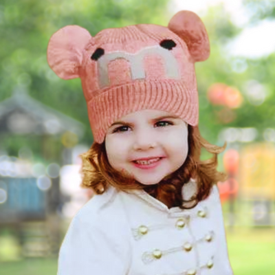 Warm Winter Woolen Beanie Cap With Soft Pom-Pom For Boy's And Girl's