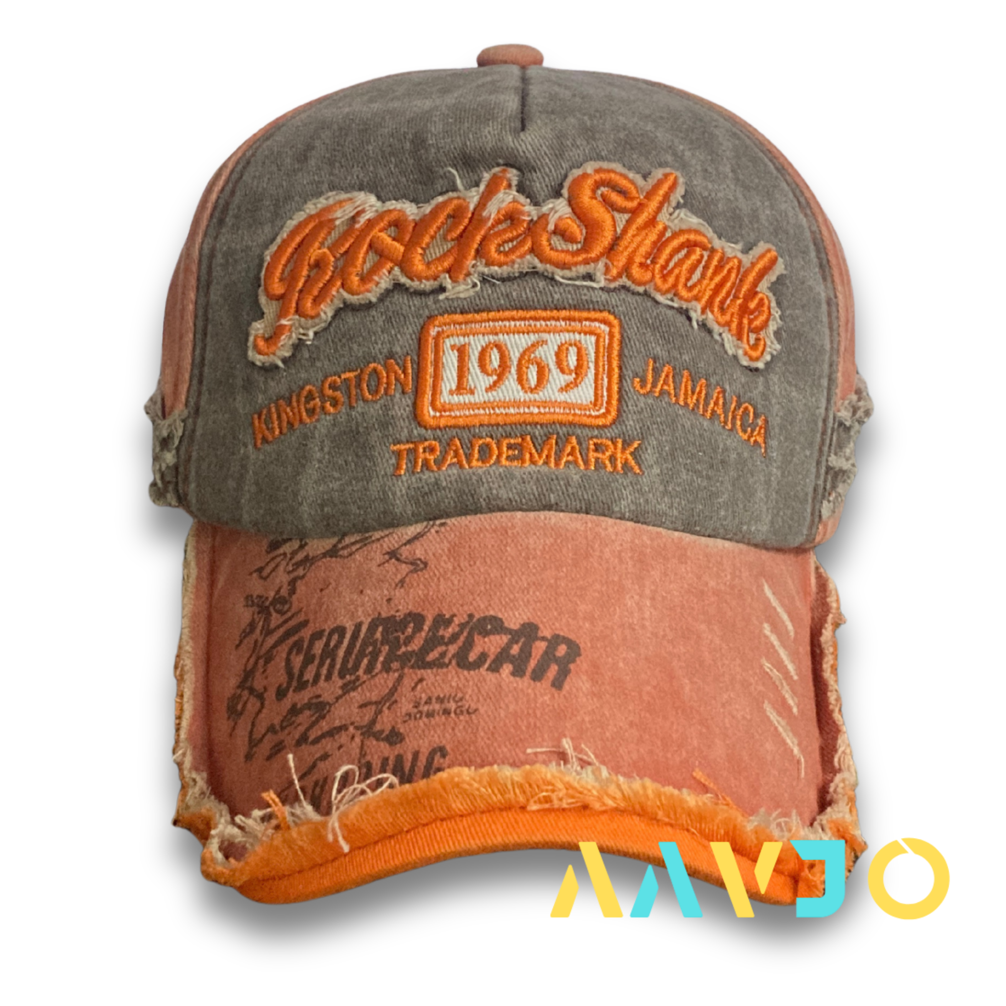 Stylish Cotton Vintage 1969 Embroidered  Cap for Men Women - Orange