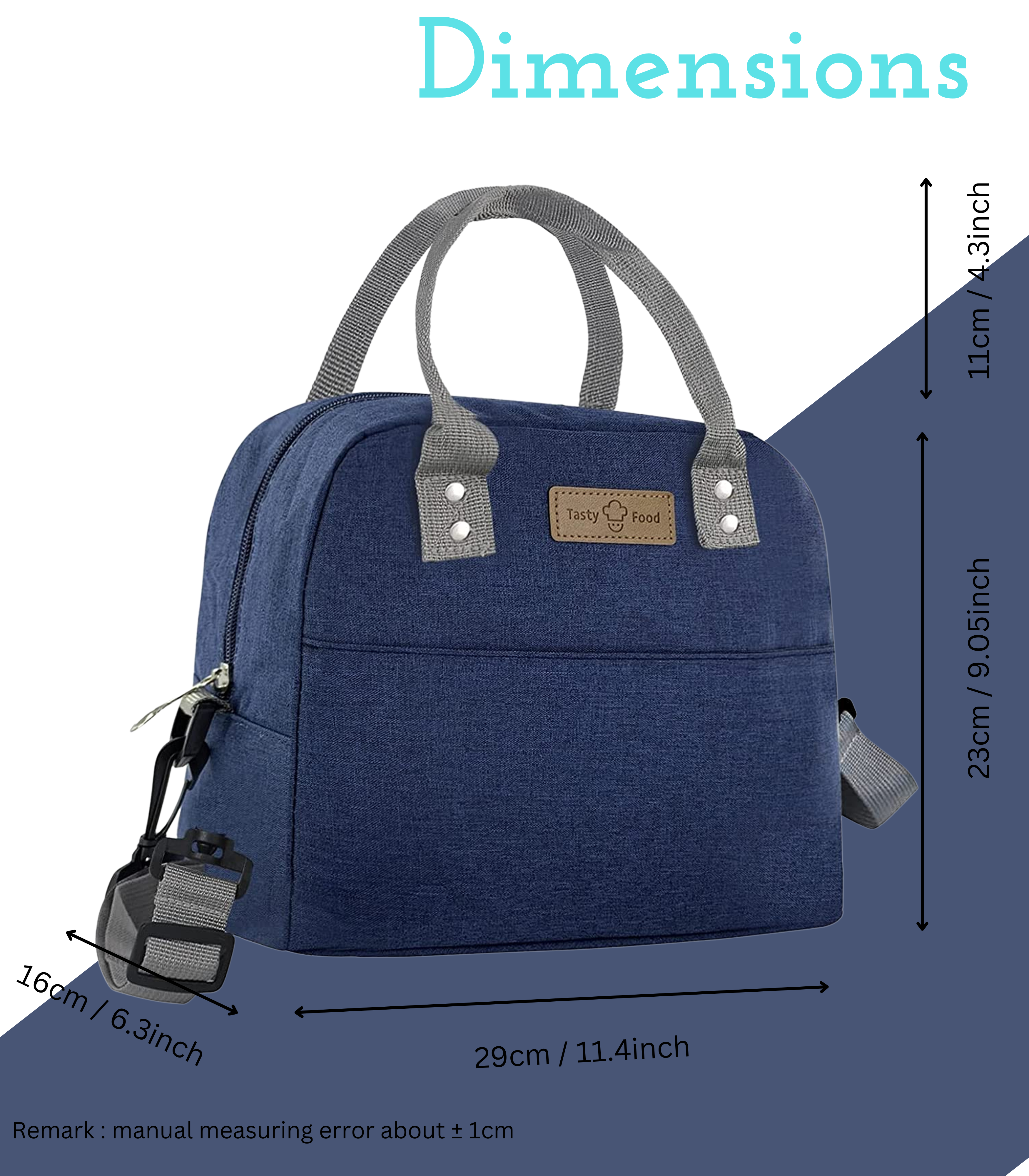 Insulated Lunch Bag with adjustable strap