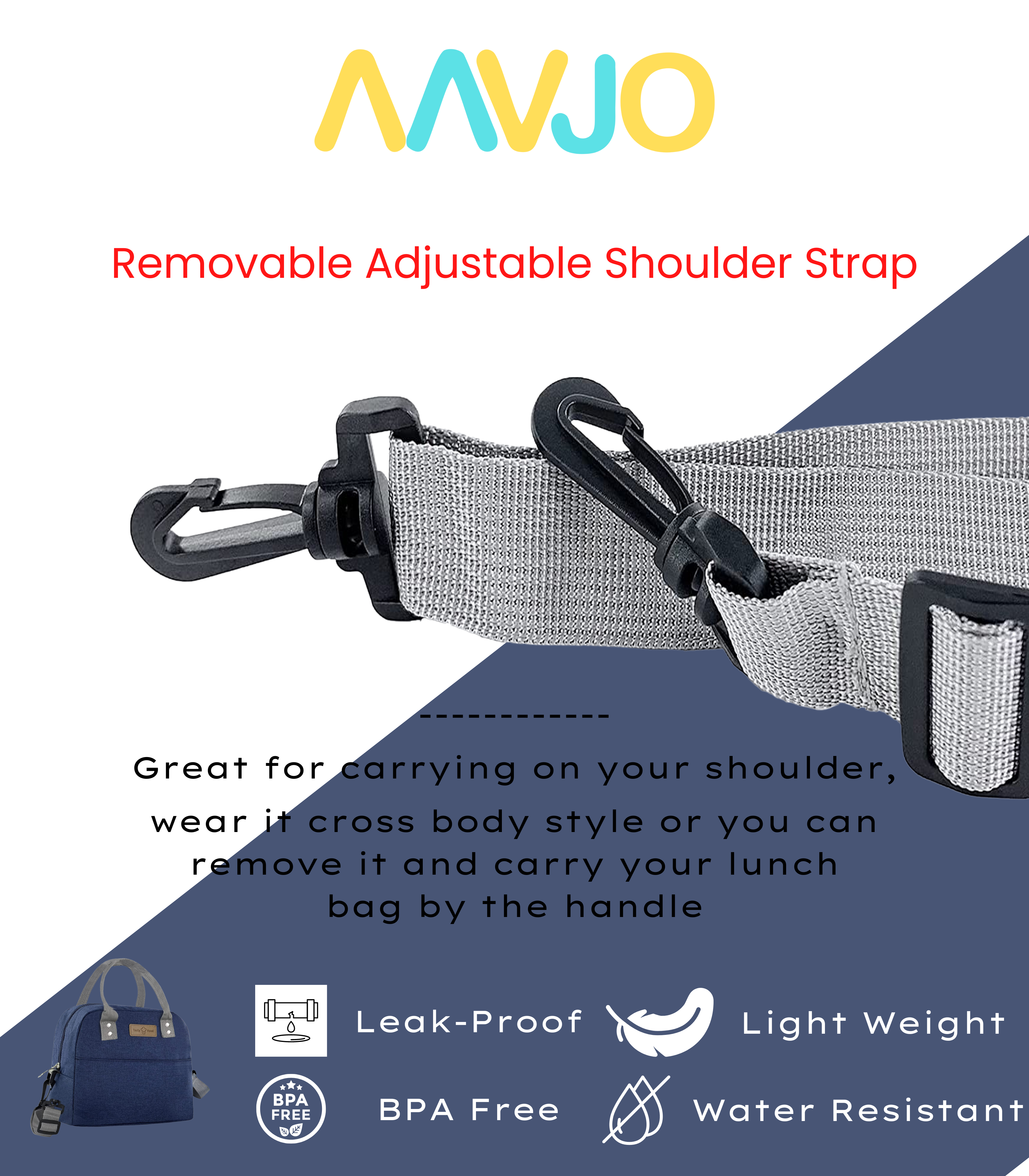 Insulated Lunch Bag with adjustable strap