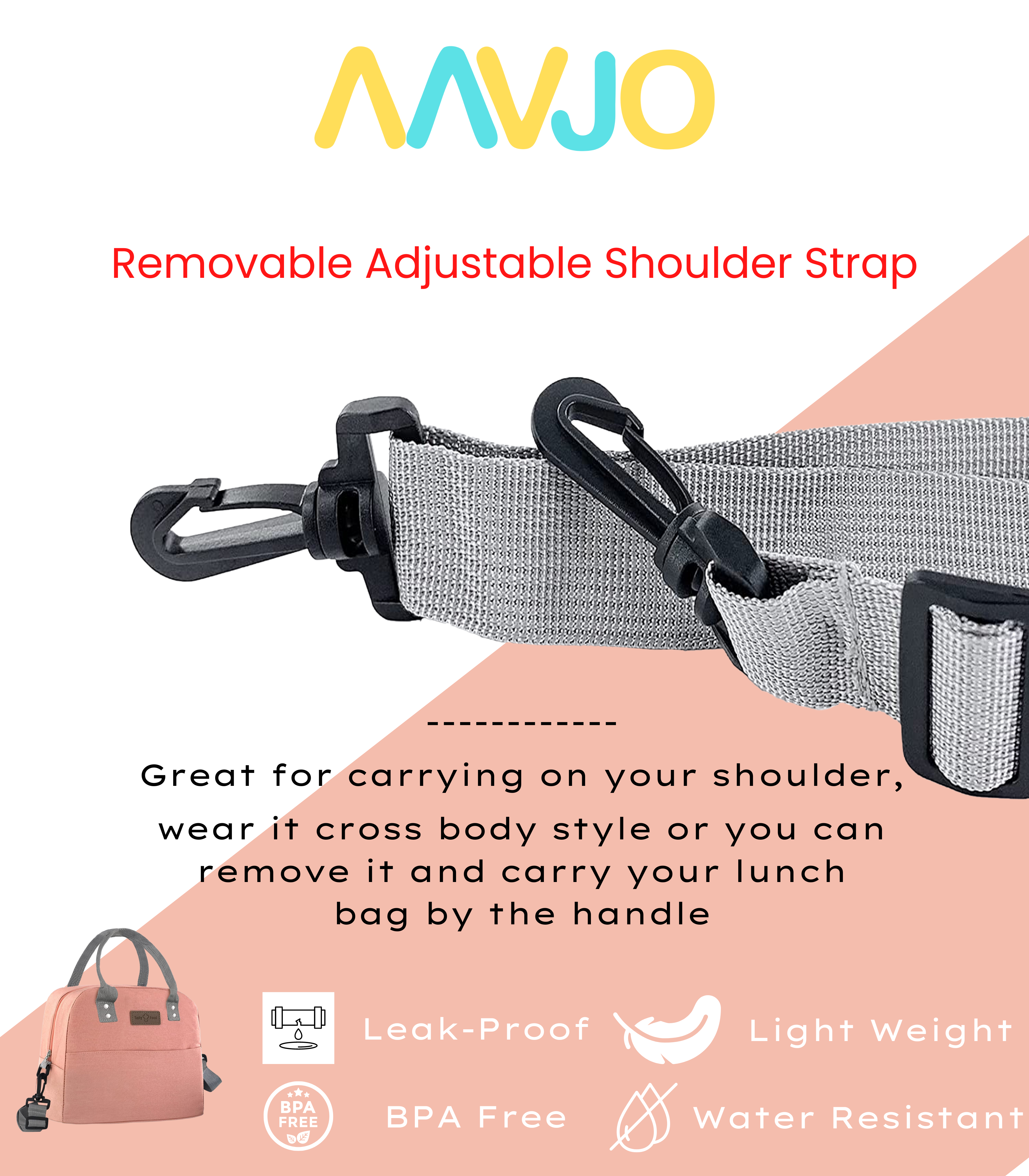 Insulated Lunch Bag with adjustable strap