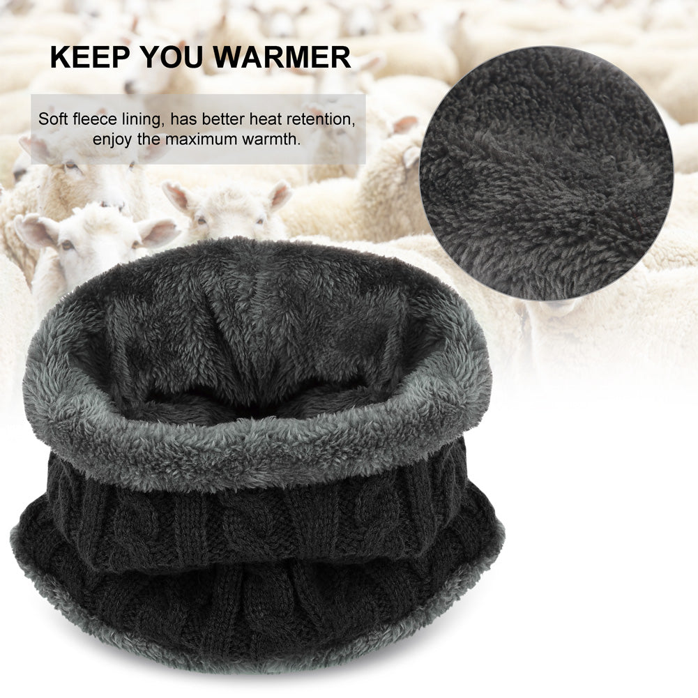 Winter Beanie Cap Hat Scarf Set for Men Women