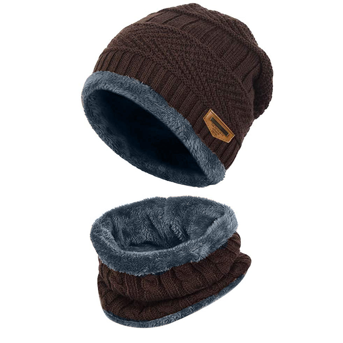 Winter Beanie Cap Hat Scarf Set for Men Women