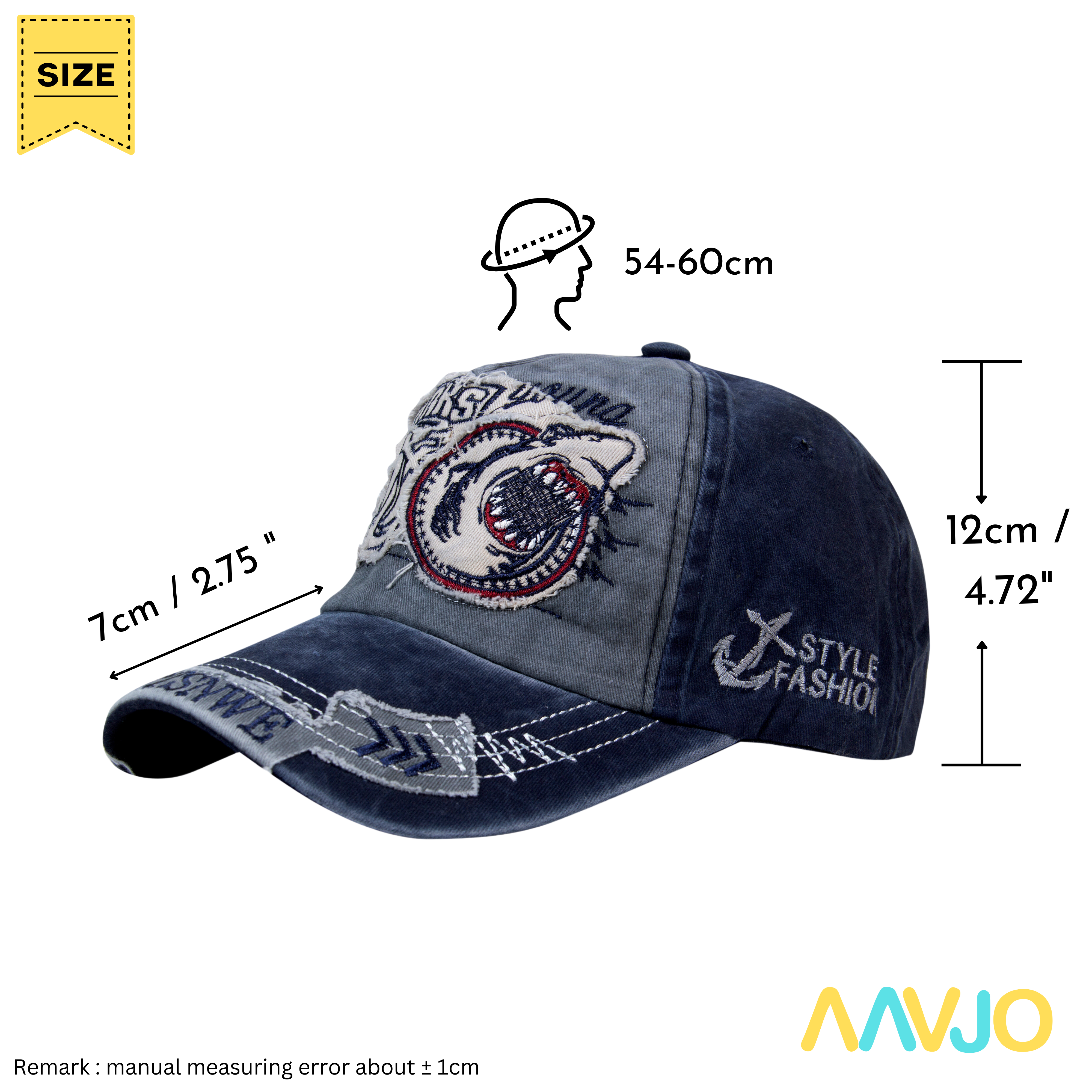 Cotton Shark Style Snapback Baseball Cap for Men Women