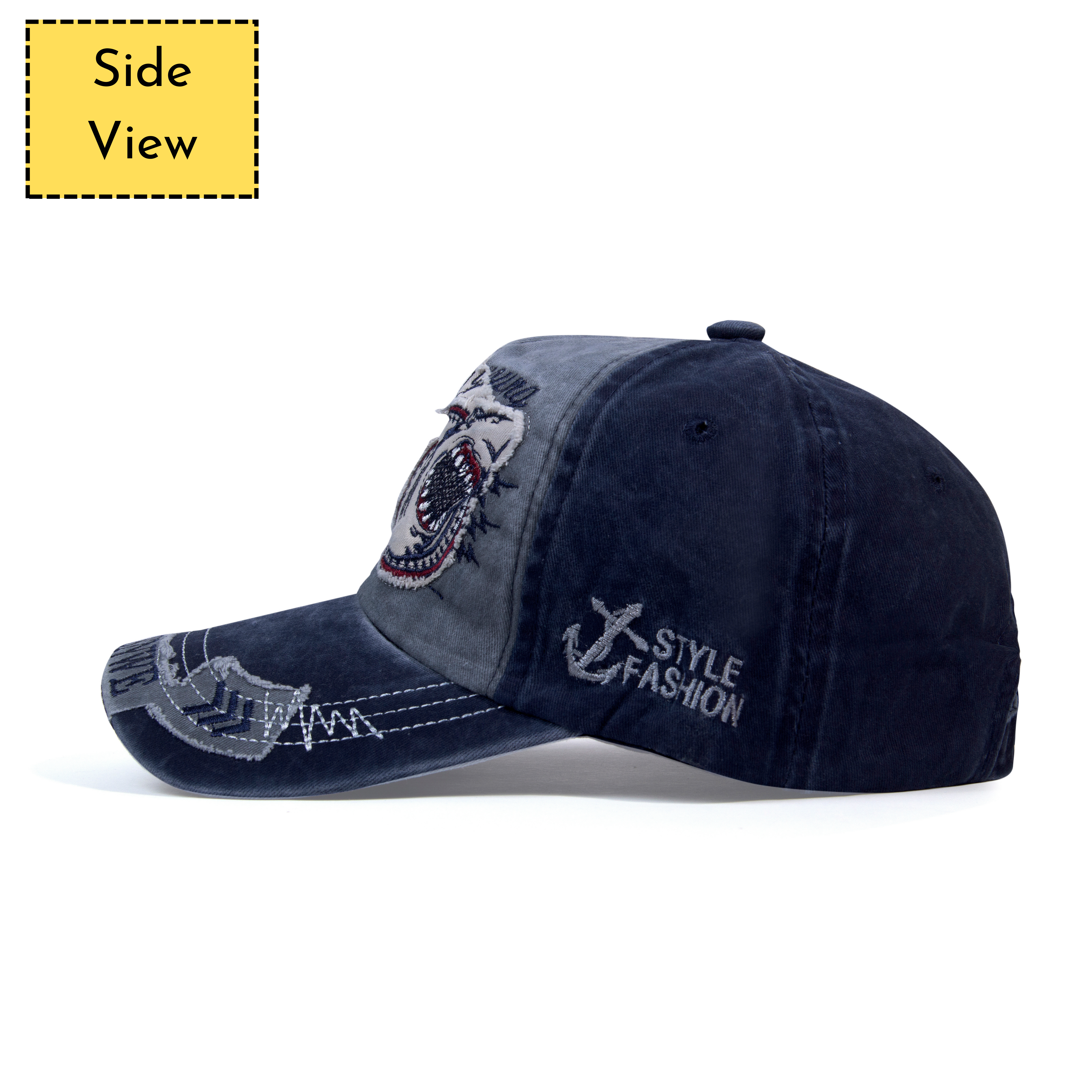 Cotton Shark Style Snapback Baseball Cap for Men Women