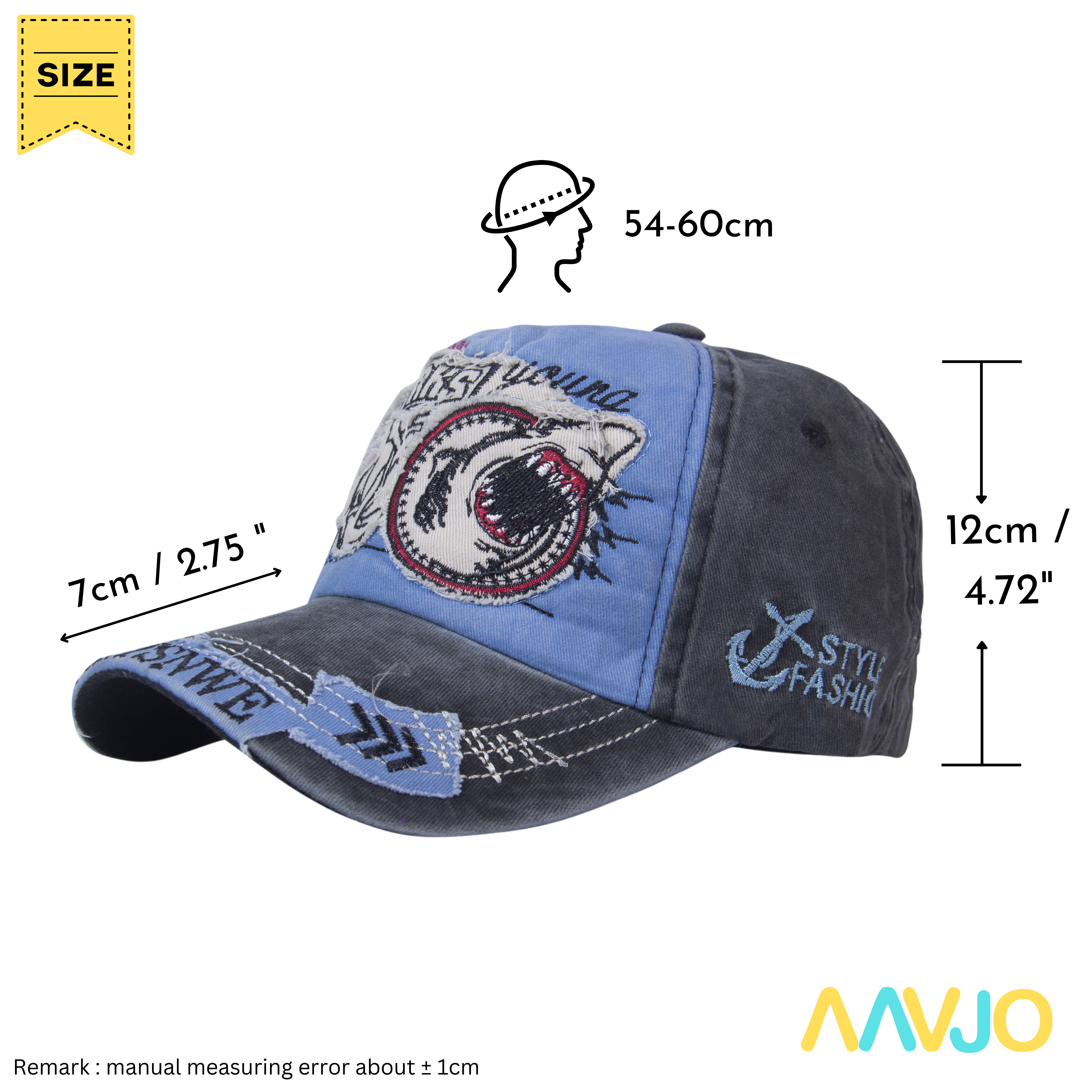 Cotton Shark Style Snapback Baseball Cap for Men Women