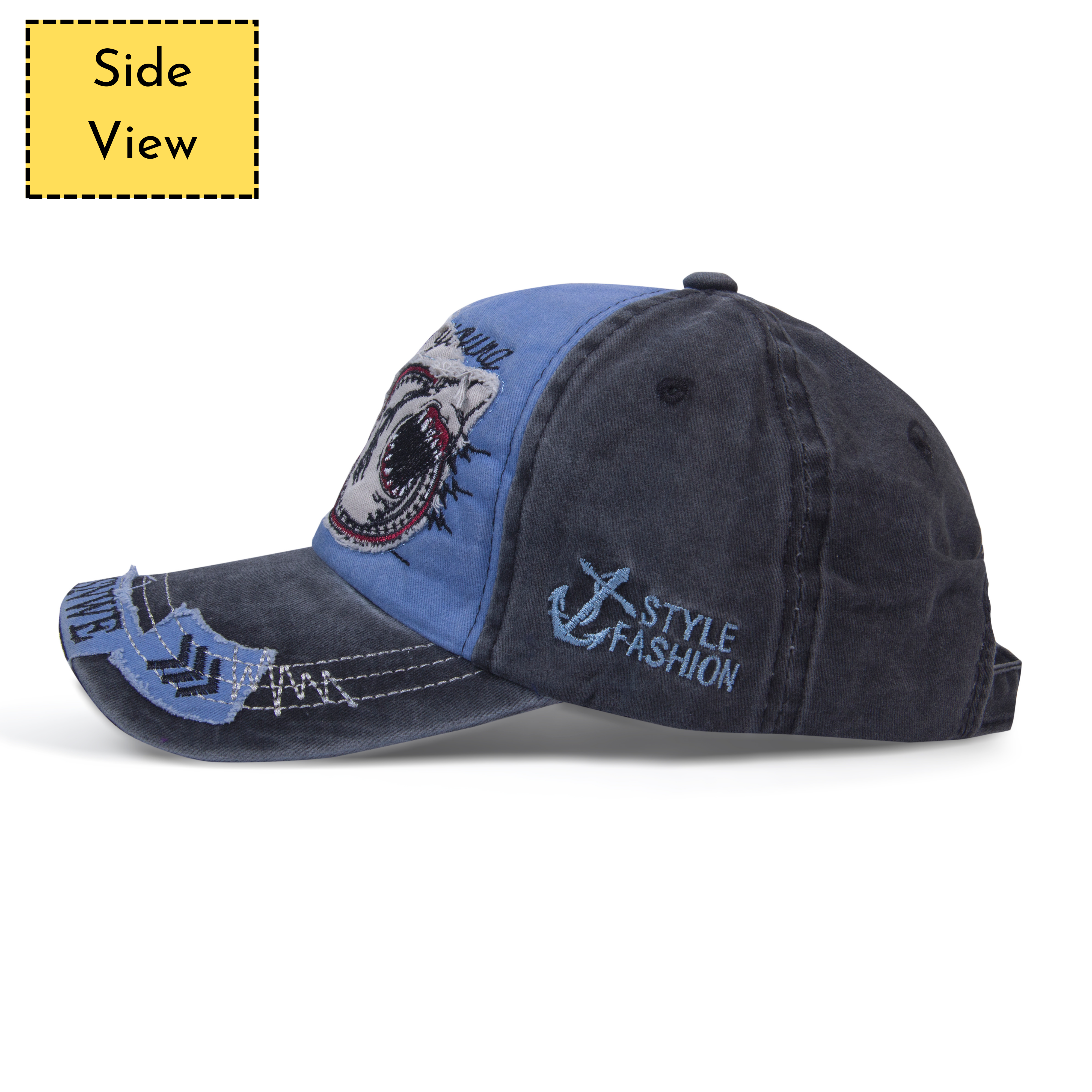 Cotton Shark Style Snapback Baseball Cap for Men Women