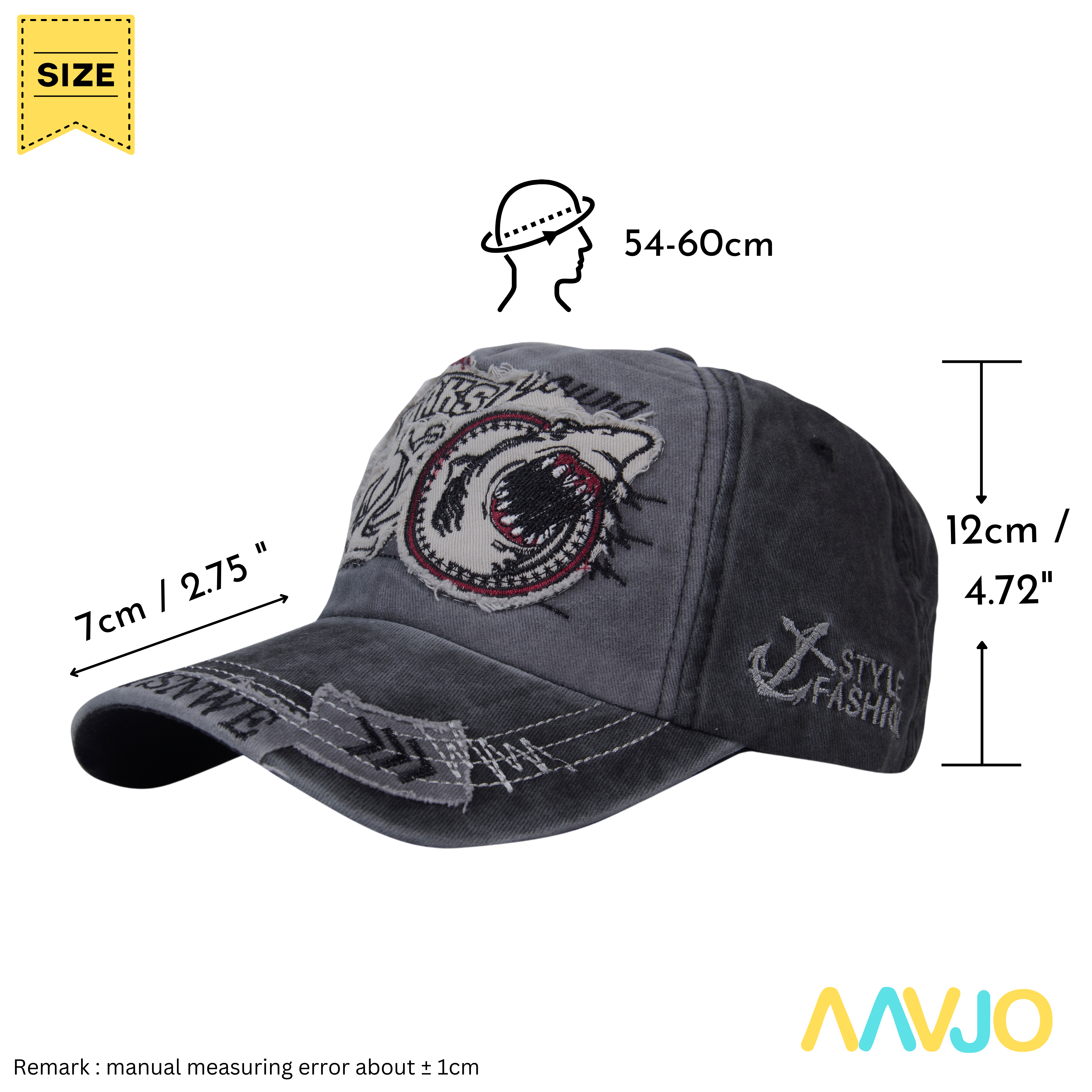 Cotton Shark Style Snapback Baseball Cap for Men Women