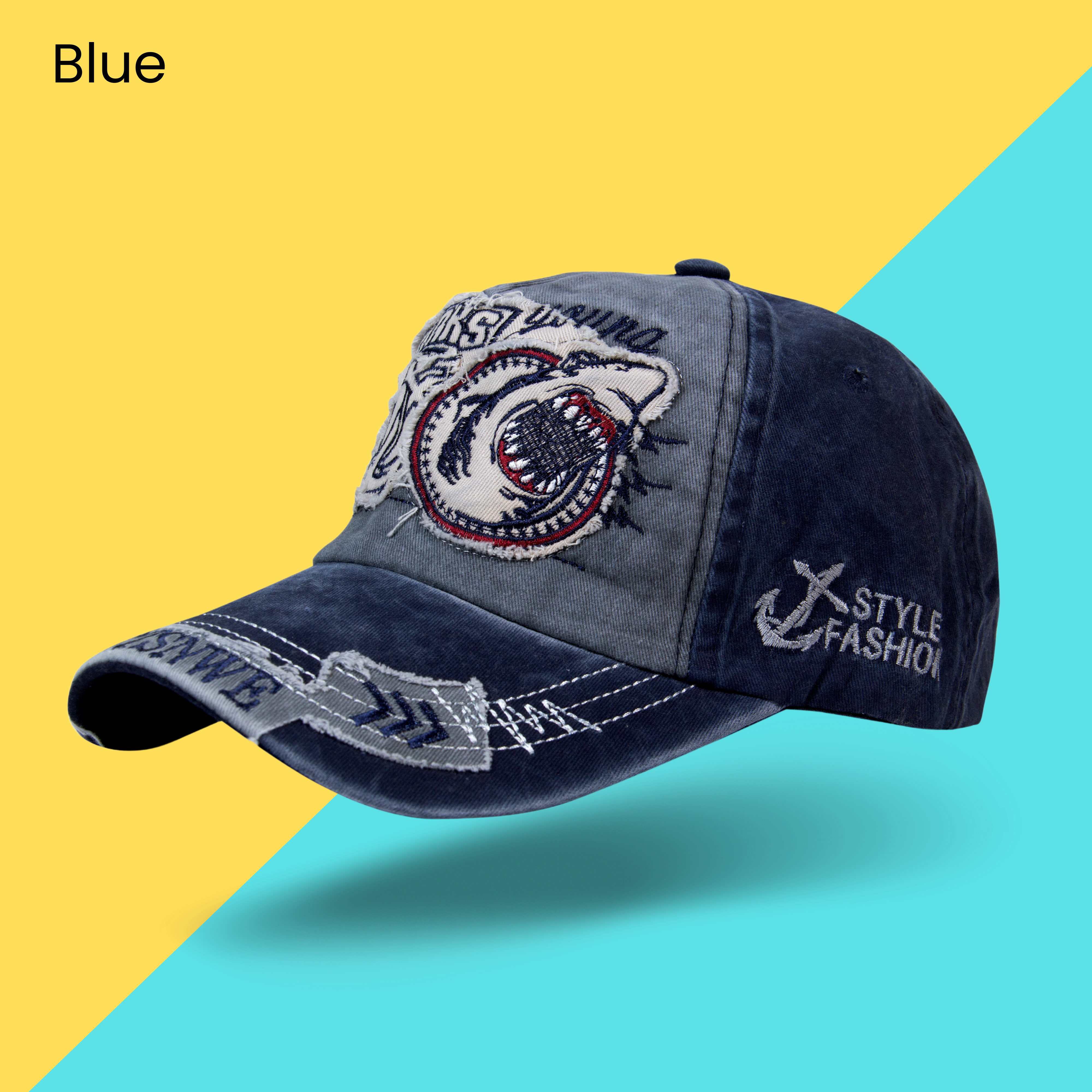 Cotton Shark Style Snapback Baseball Cap for Men Women